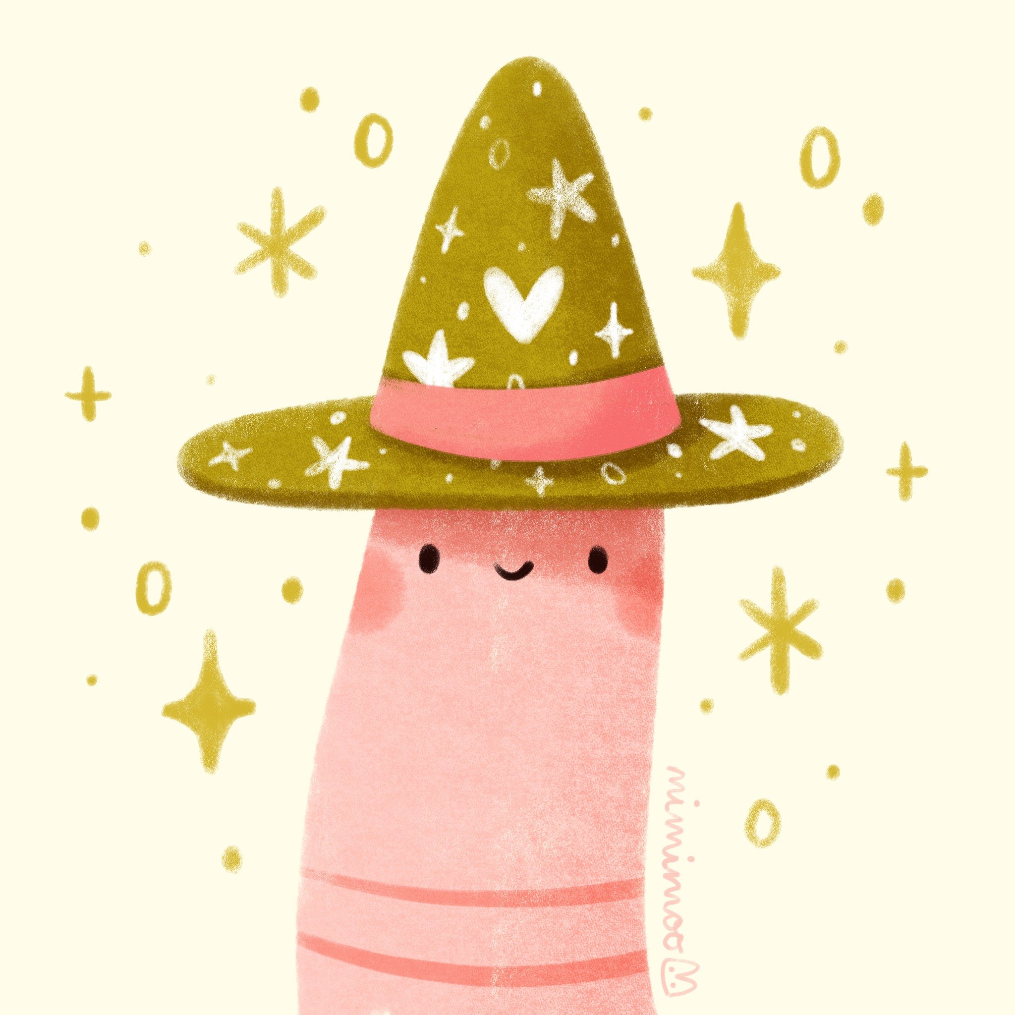 Wizard worm is ready to grant some wishes! What would you like to ask him for? ✨

Brushes I used (from my brush packs):
🌷 Mimi Simple Sketching for initial sketch
🌷 Mimi Grainy Pencil for colouring shapes
🌷 Mimi Textured Pencil Light &amp; Medium 