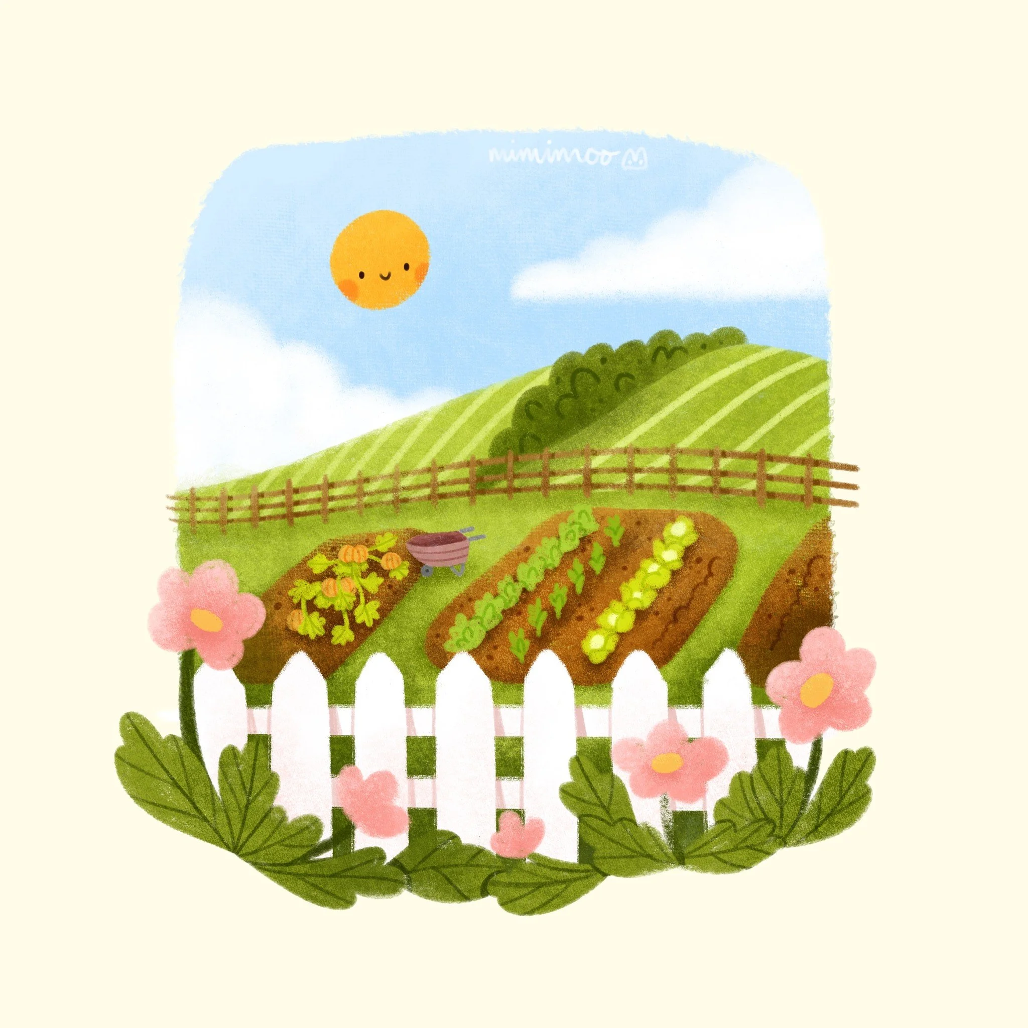 It's a lovely, sunny day to do some gardening in the veggie patch! ☀️🥕🍅

Drawn in Procreate using my brushes (from my brush packs):
🌷 Mimi Simple Sketching for initial sketch
🌷 Mimi Charcoal and Grainy Pencil for colouring shapes
🌷 Mimi Textured