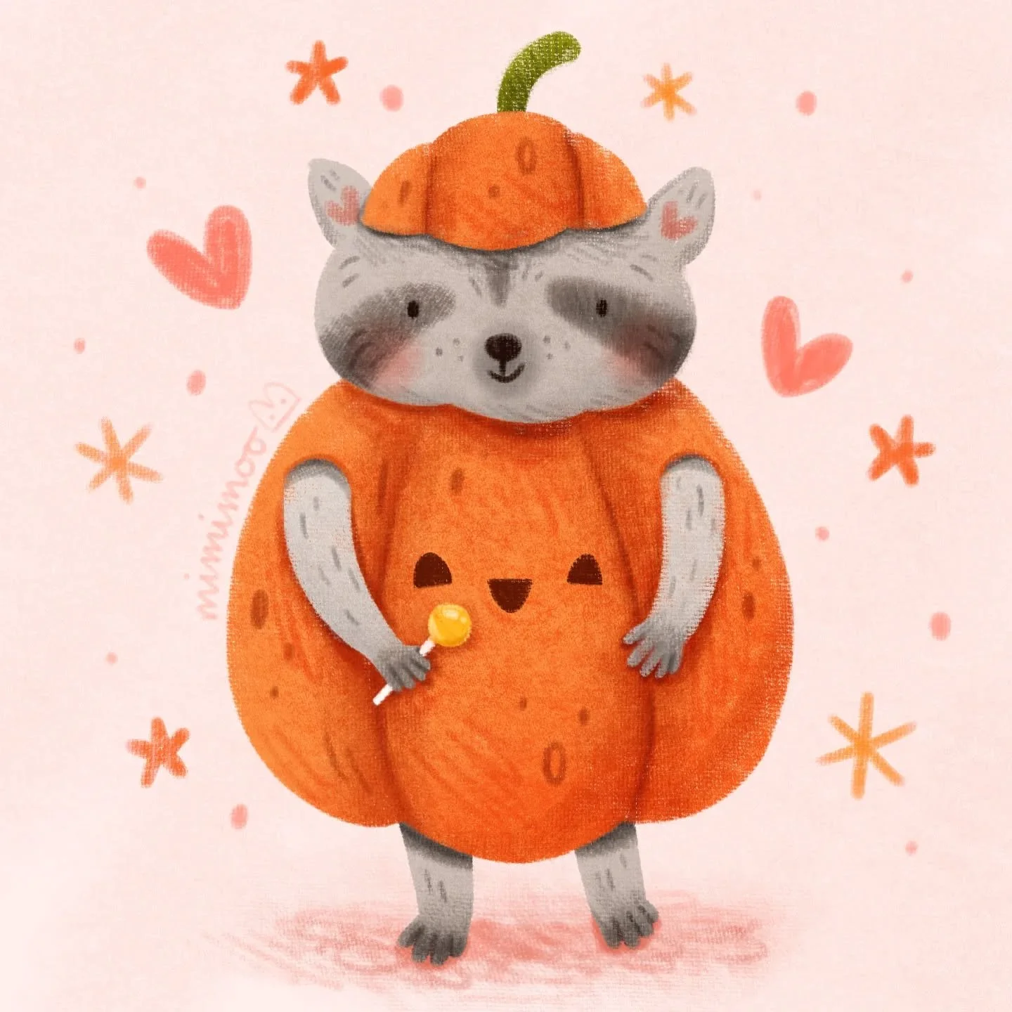 Anybody want to go trick-or-treating with my raccoon buddy? They're very good at grabbing all the best candy! 🦝💖

Brushes I used (from my brush packs):
⭐ Soft Canvas Pencil for sketching and details
⭐ Round Canvas Brush for colouring shapes
⭐ Textu