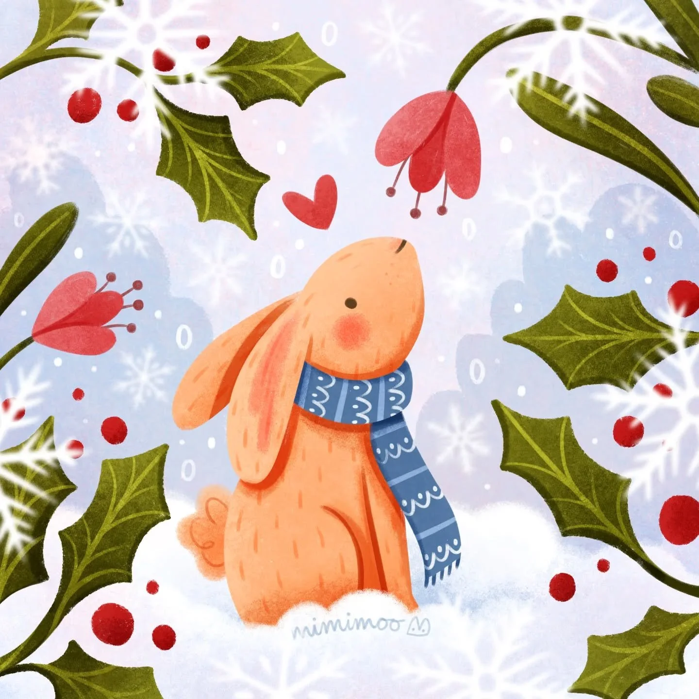 Winter bunny ❄️🐰 I found this cosy cutie while digging through my art archives today (it's from 2023!) and gave it a little refresh.

Even though it's 2 years old I can still recognise the brushes I used to make it! I used my Marker Pen brush and Sc