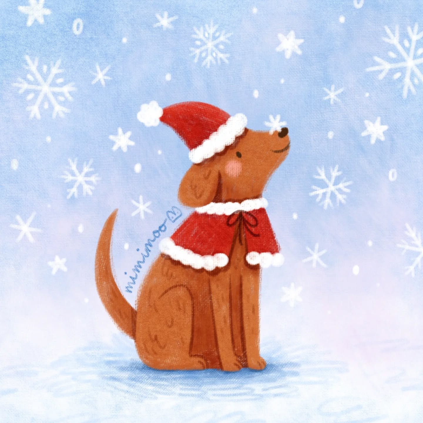It's December 1st which means my annual Arty Advent Calendar has begun and I'm SO excited to start sharing festive art tools &amp; treats! 🎄🎁✨ 

I drew this little Santa dog today from a prompt list I shared as the first advent gift - you can join 