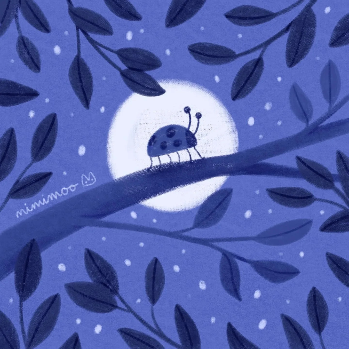 A little study of values I did for my Creative Illustration Curriculum on Patreon last month. I wonder where this bug is heading in the moonlight? To bed? Or out for a snack? 🌙

Drawn in Procreate with just a couple of my brushes:
✨ Soft Canvas Penc