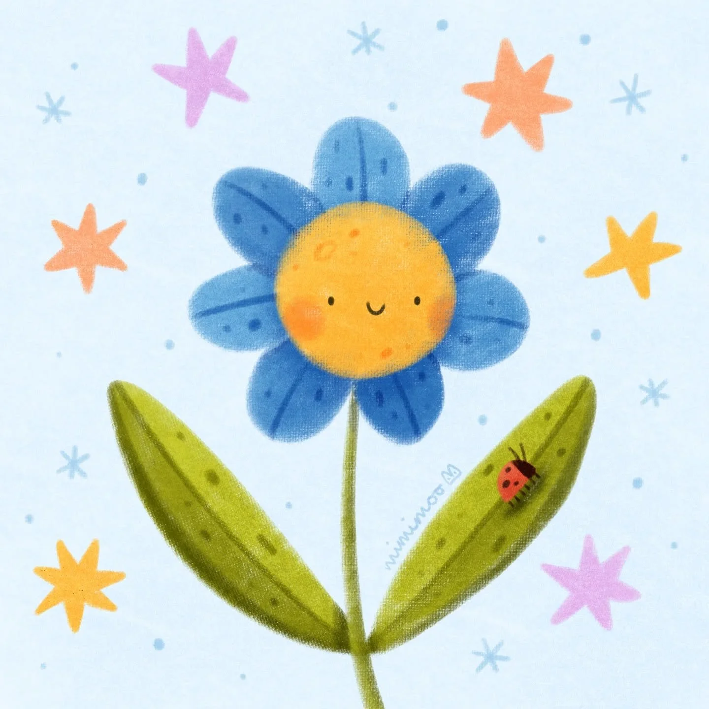 A big blue flower to brighten your day 🥰 Feel free to share with someone special!

Drawn in Procreate with 3 brushes (from my brush packs):
🐞 Soft Canvas Pencil for sketching, colouring in shapes and adding details
🐞 Textured Pencil (light version