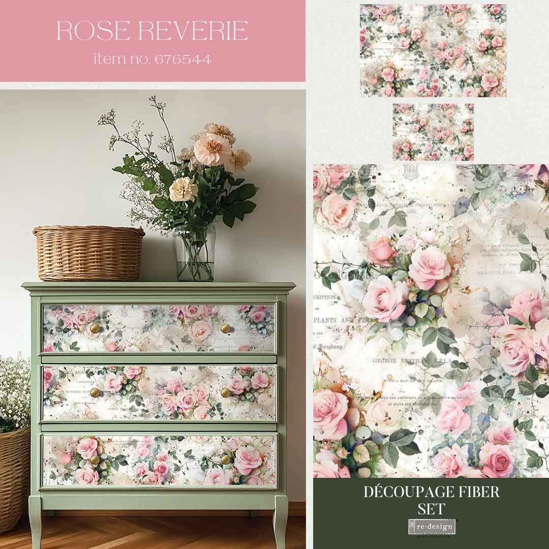 Info Sheet for Rosy Reverie - Double Delight Decoupage Paper Set