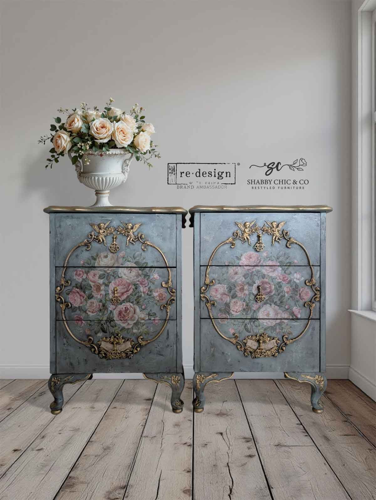 Furniture Sample with Blush Blossom Middy Decor Transfer