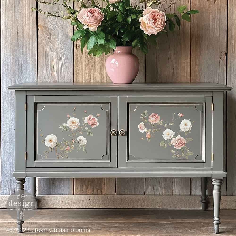 Furniture Sample with Creamy Blush Blooms Middy Transfer