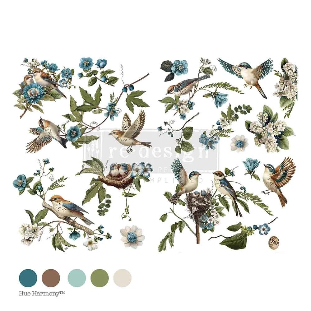 Aviary Elegance Large Flat Decor Transfer