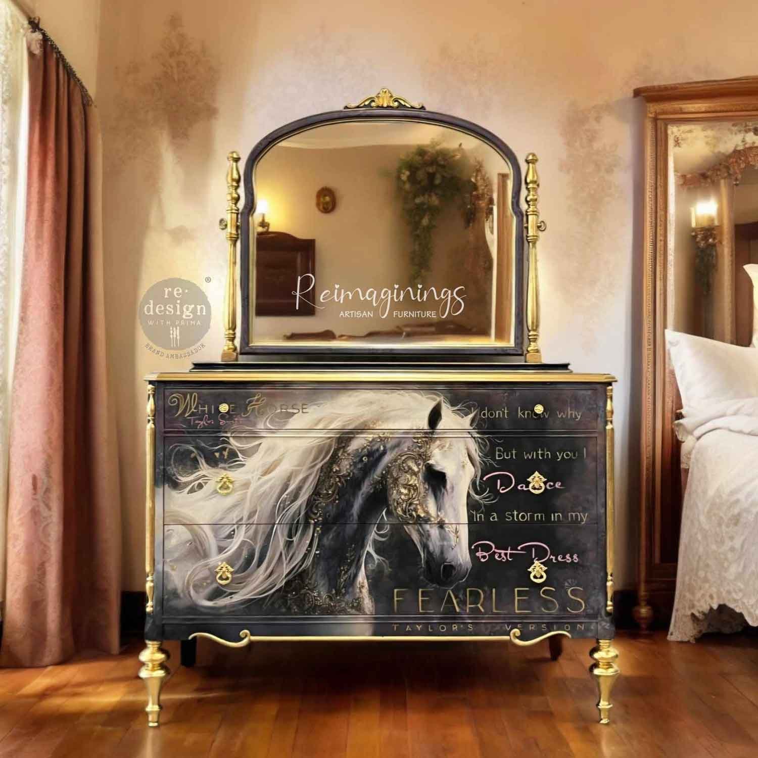 Serenading Spirit A1 Decoupage Fiber Paper Furniture Sample