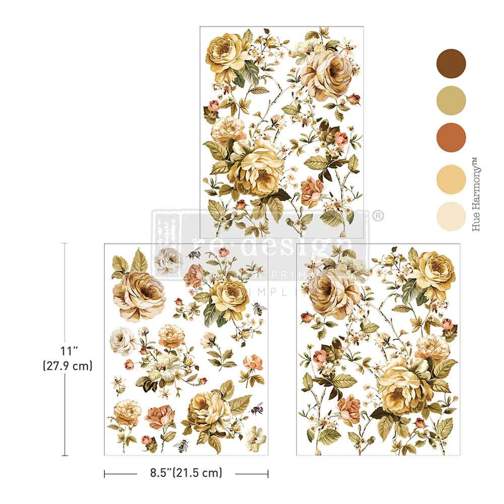 Belle E'poque Blooms Middy Decor Transfer