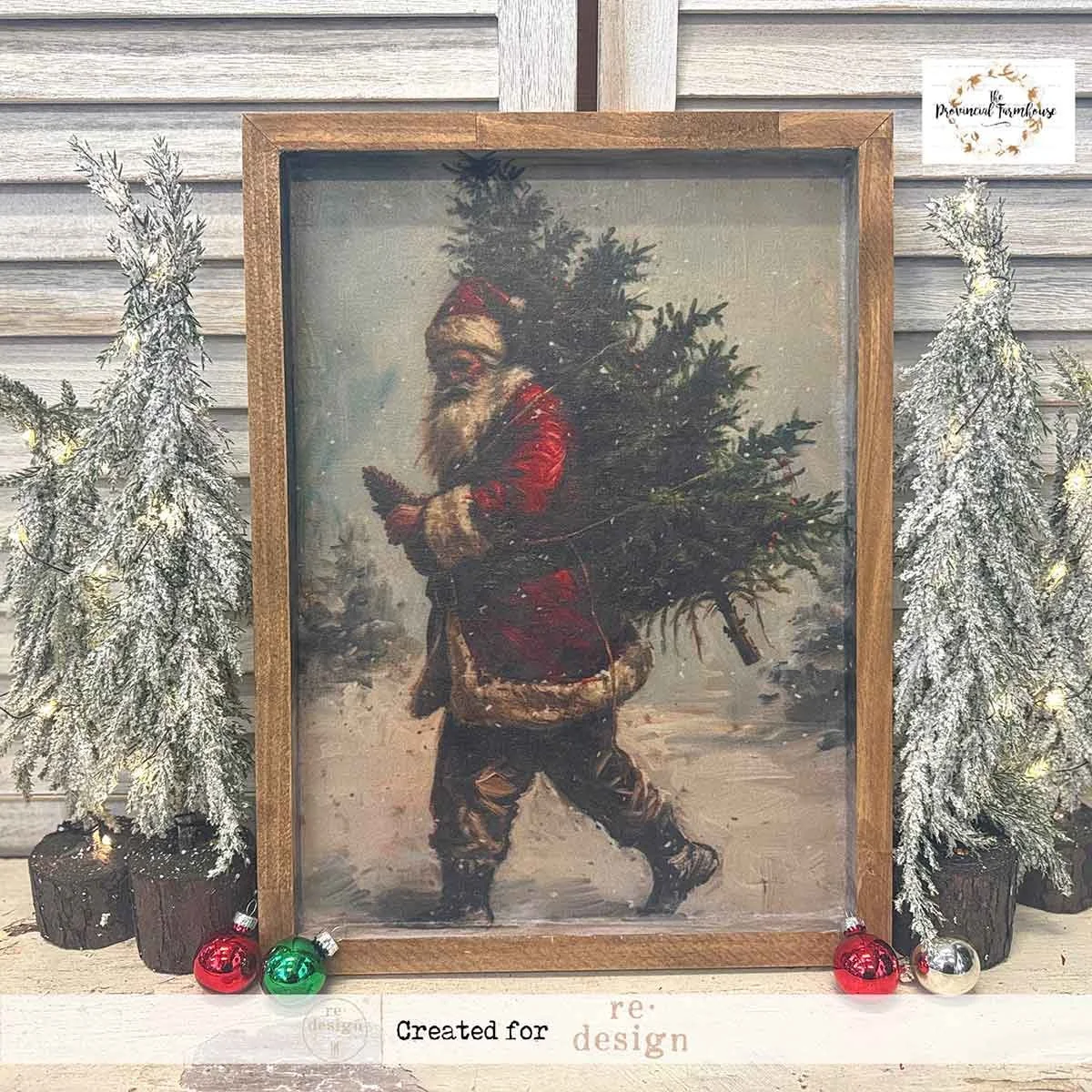 Santa's Woodland Stroll Decoupage Fiber Pack A3 Project Sample