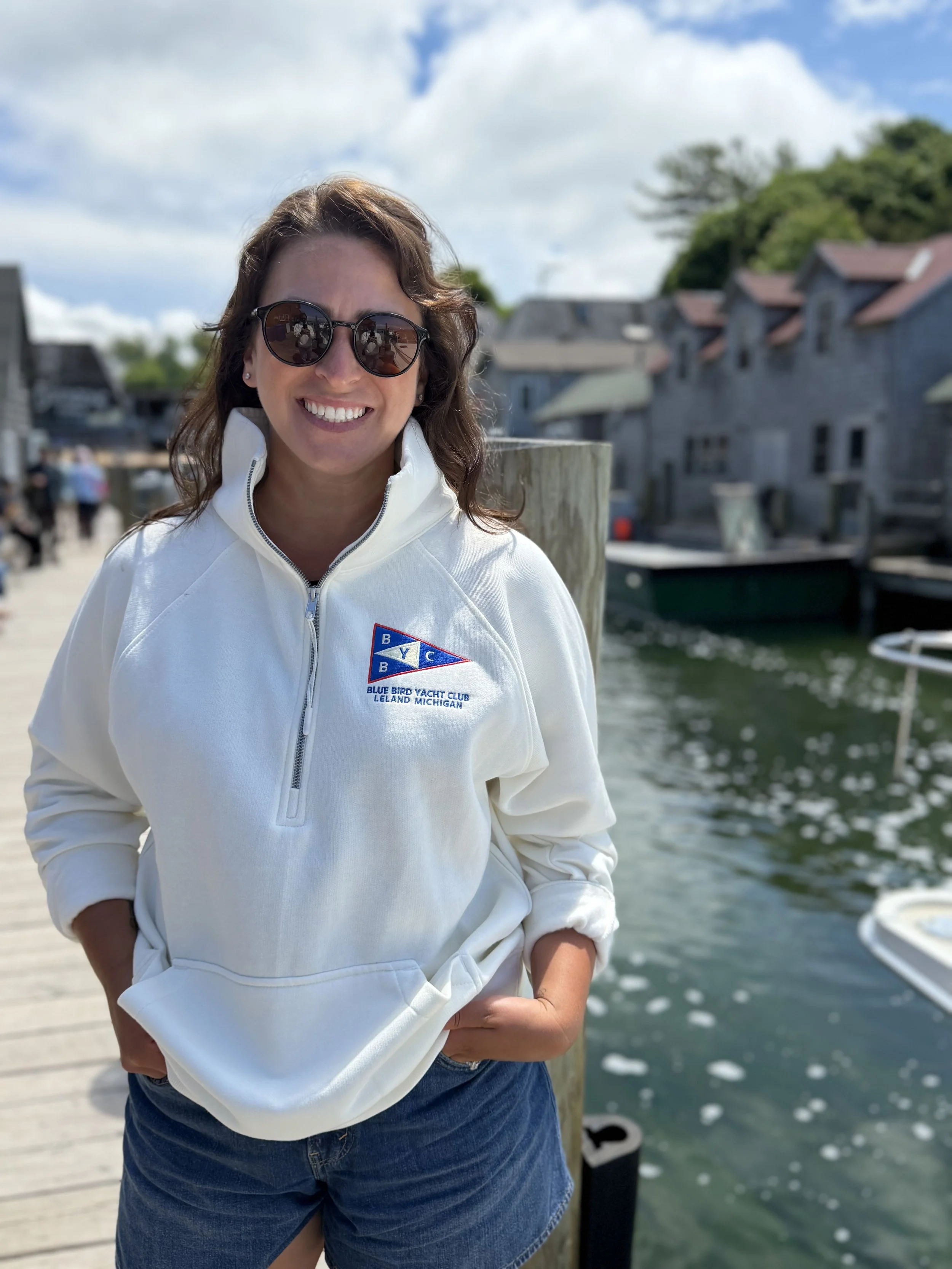BBYC EMBROIDERED QUARTER ZIP