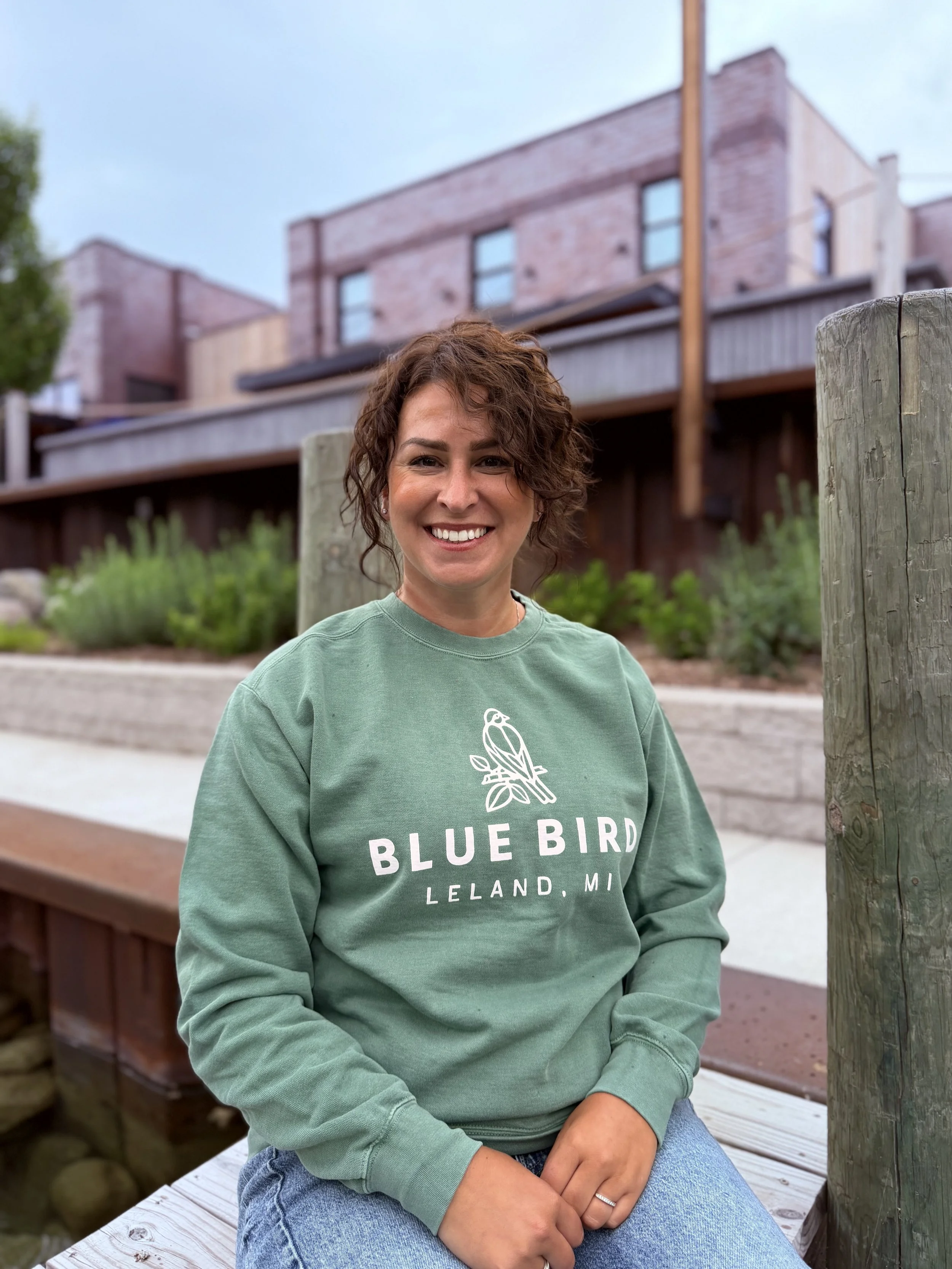 Blue Bird Crewneck Sweatshirt Green.jpeg