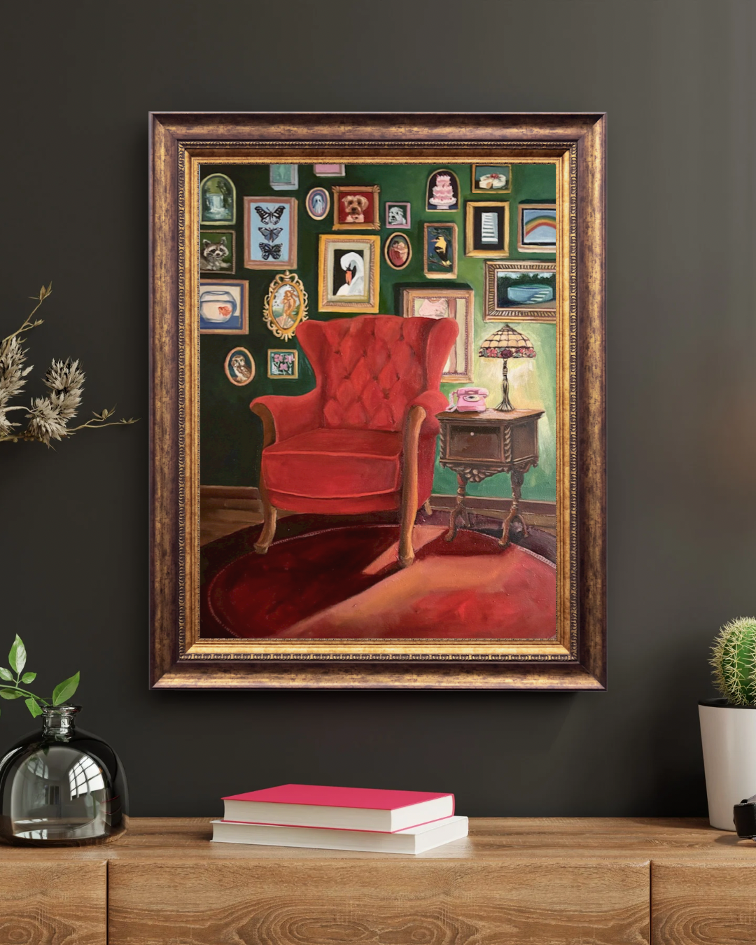 Vintage Aesthetic Living Room Wall Art Painting Poster Frame Mockup Instagram Post.PNG