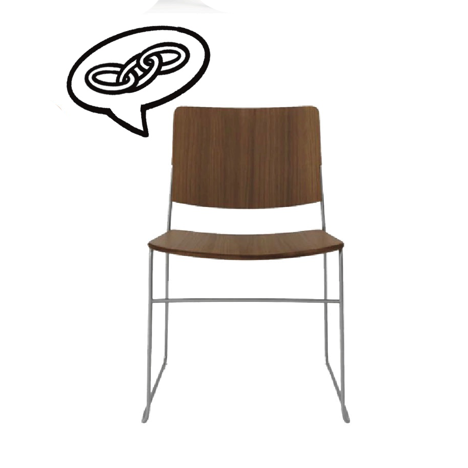 Walnut wood stacking chair