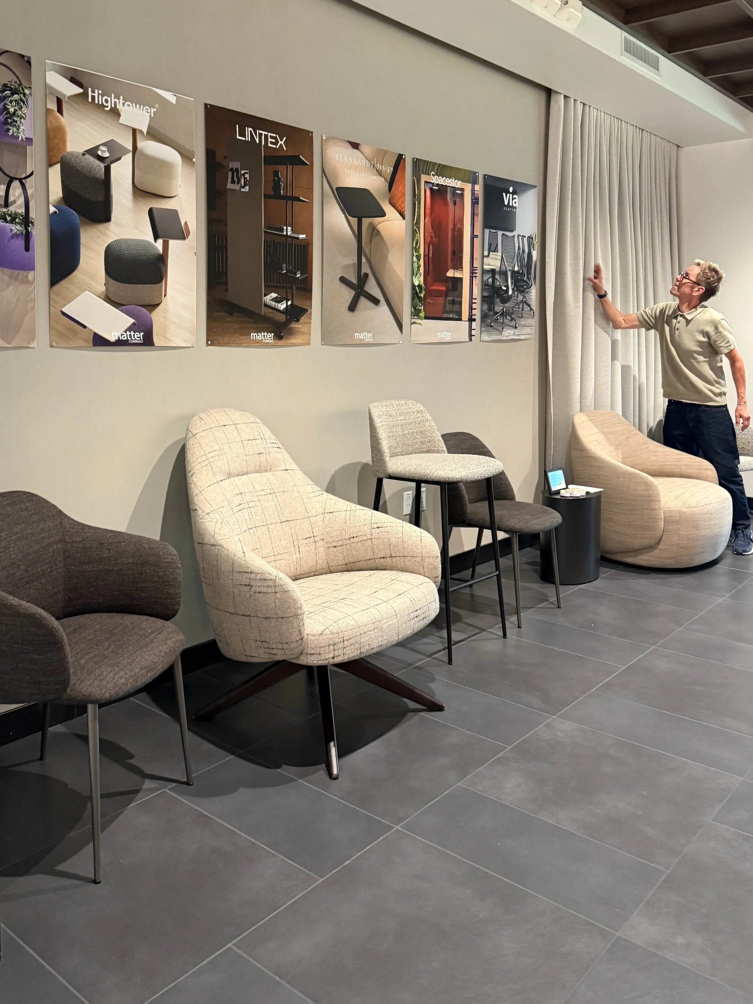 Prelude is on display at Catalyst and it&rsquo;s a family affair (lounge x2, guest metal, guest wood, swivel, barstool)!