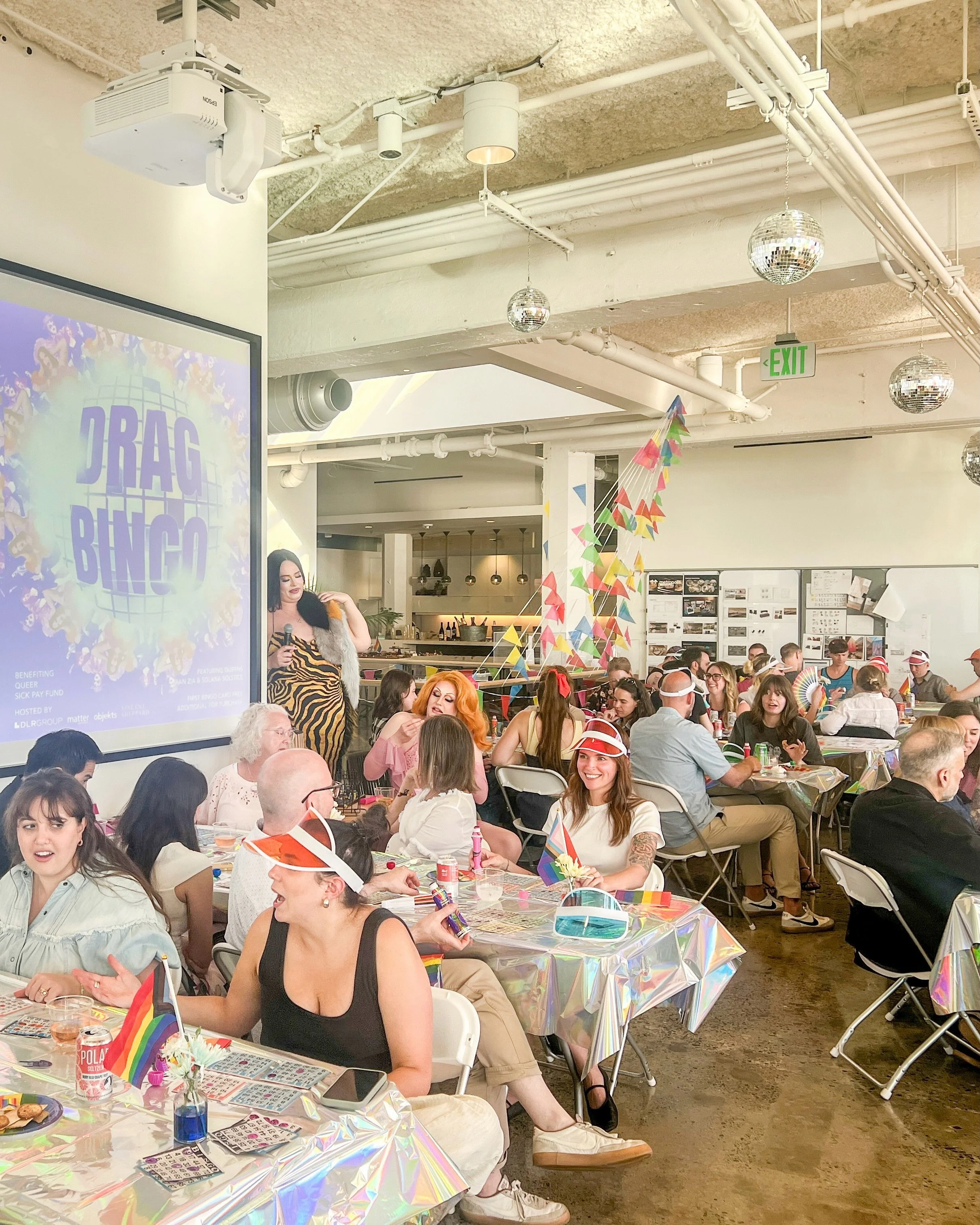 Thanks to all who joined Seattle&rsquo;s Pride Drag Bingo benefitting Queer Sick Pay Fund! 🌈 Portland, join this Thurs June 25! RSVP in bio. Co-hosts: @dlr_group @objektsllc @vincent_sheppard_furniture
