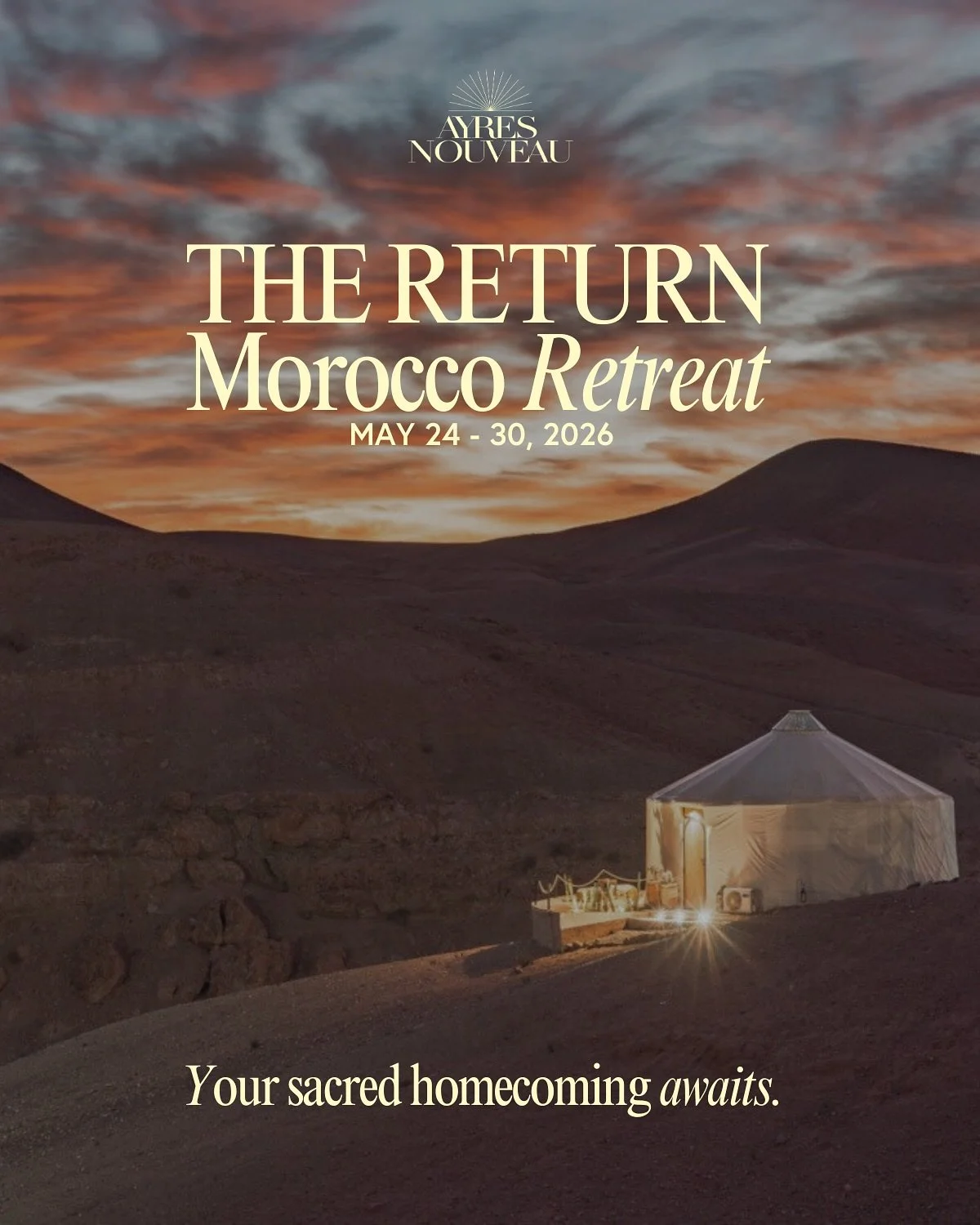 NEW RETREAT! I am deeply honored to invite you to The Return, a sacred retreat in the breathtaking landscapes of Morocco. 

This is more than time away&hellip; it is a journey beyond the ordinary, into stillness and your own inner alchemy.

We will g