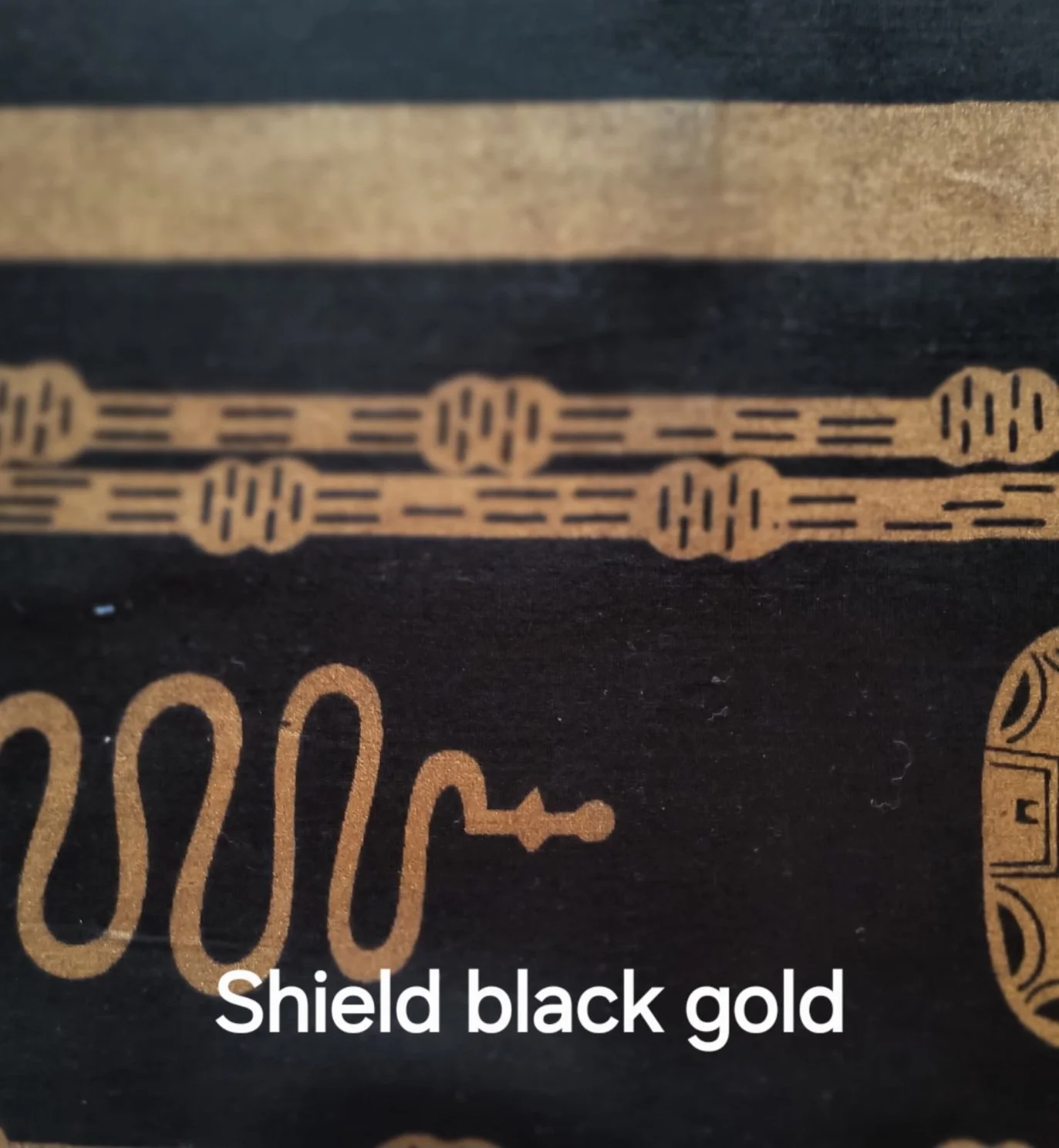 Black and Gold Shield 2 Piece Set-Hat and Scarf