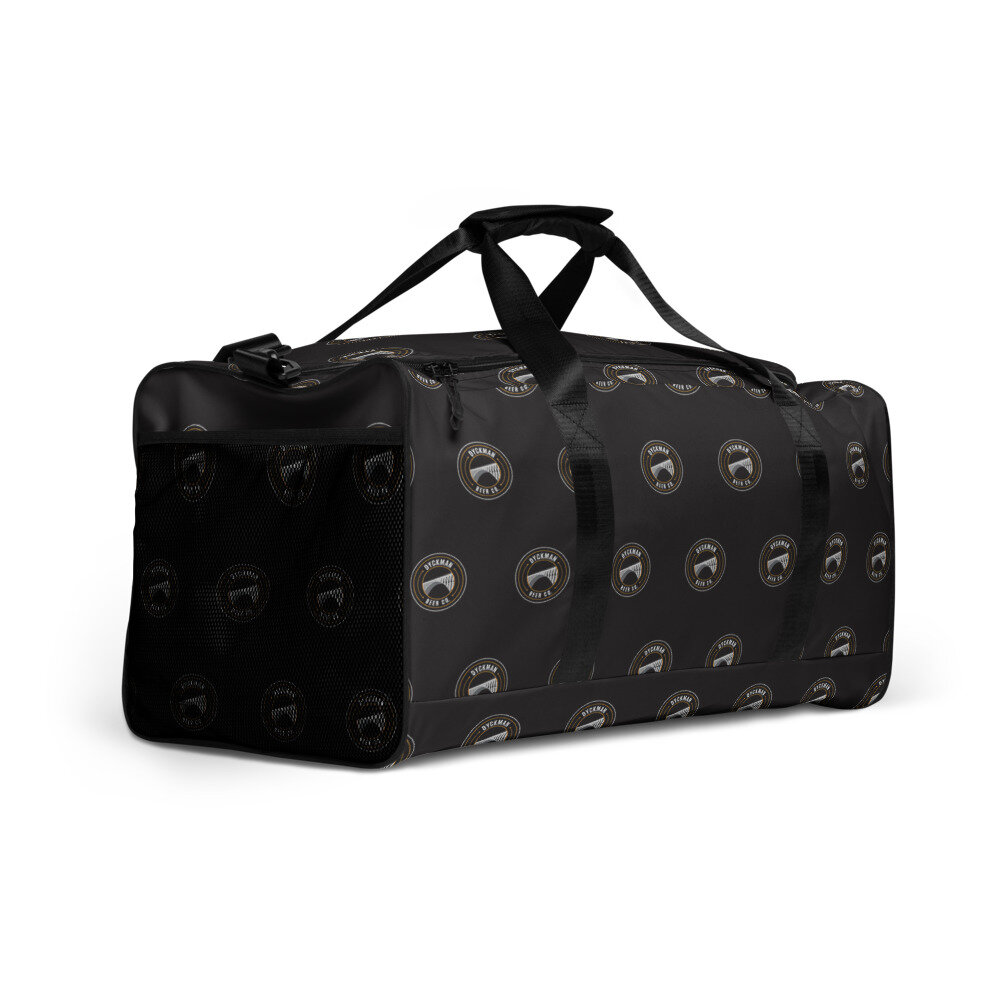 All Over Print Black Duffle bag — Dyckman Beer Co.