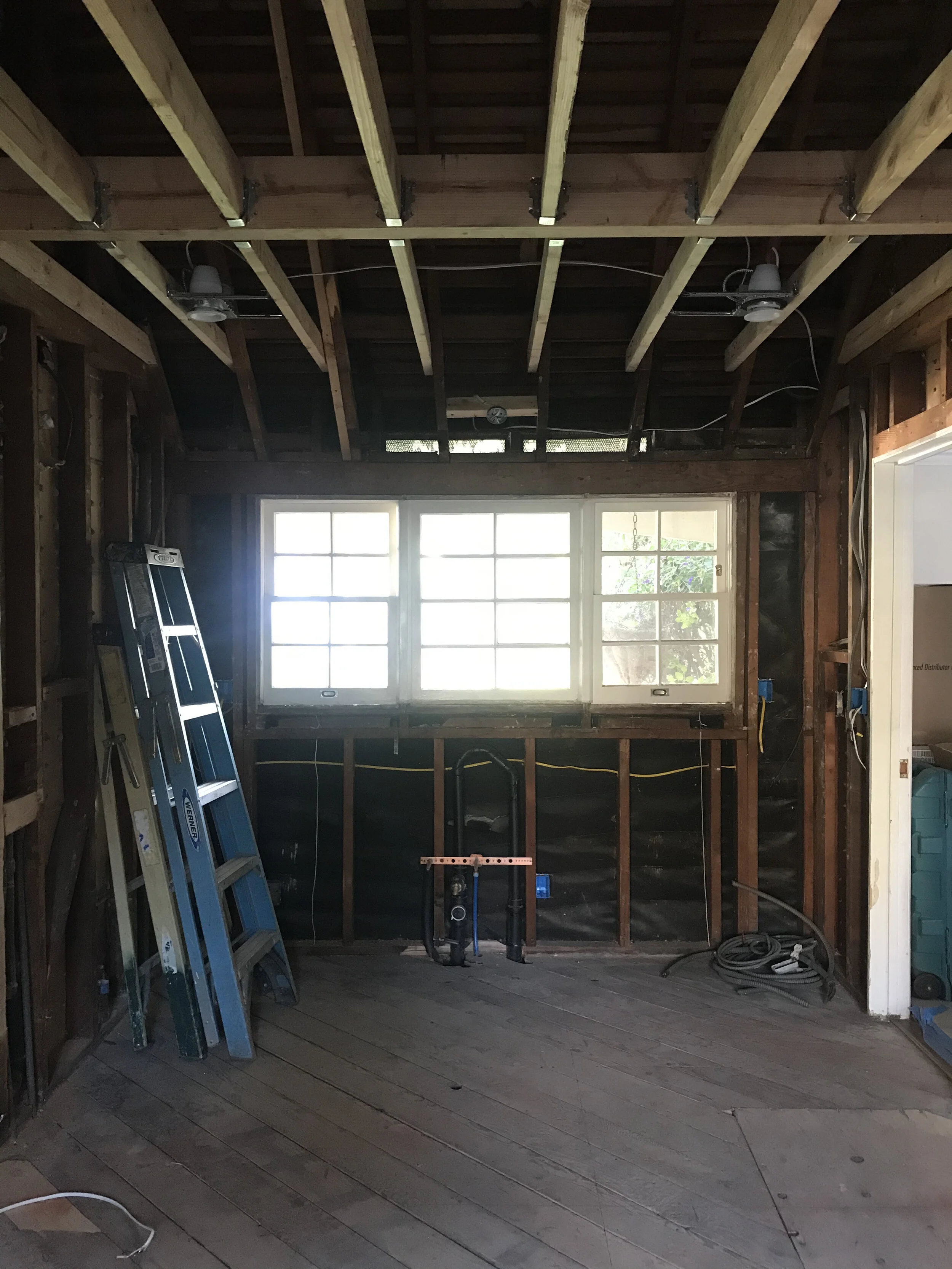 Construction: The old sink area turning into the Butler’s Kitchen