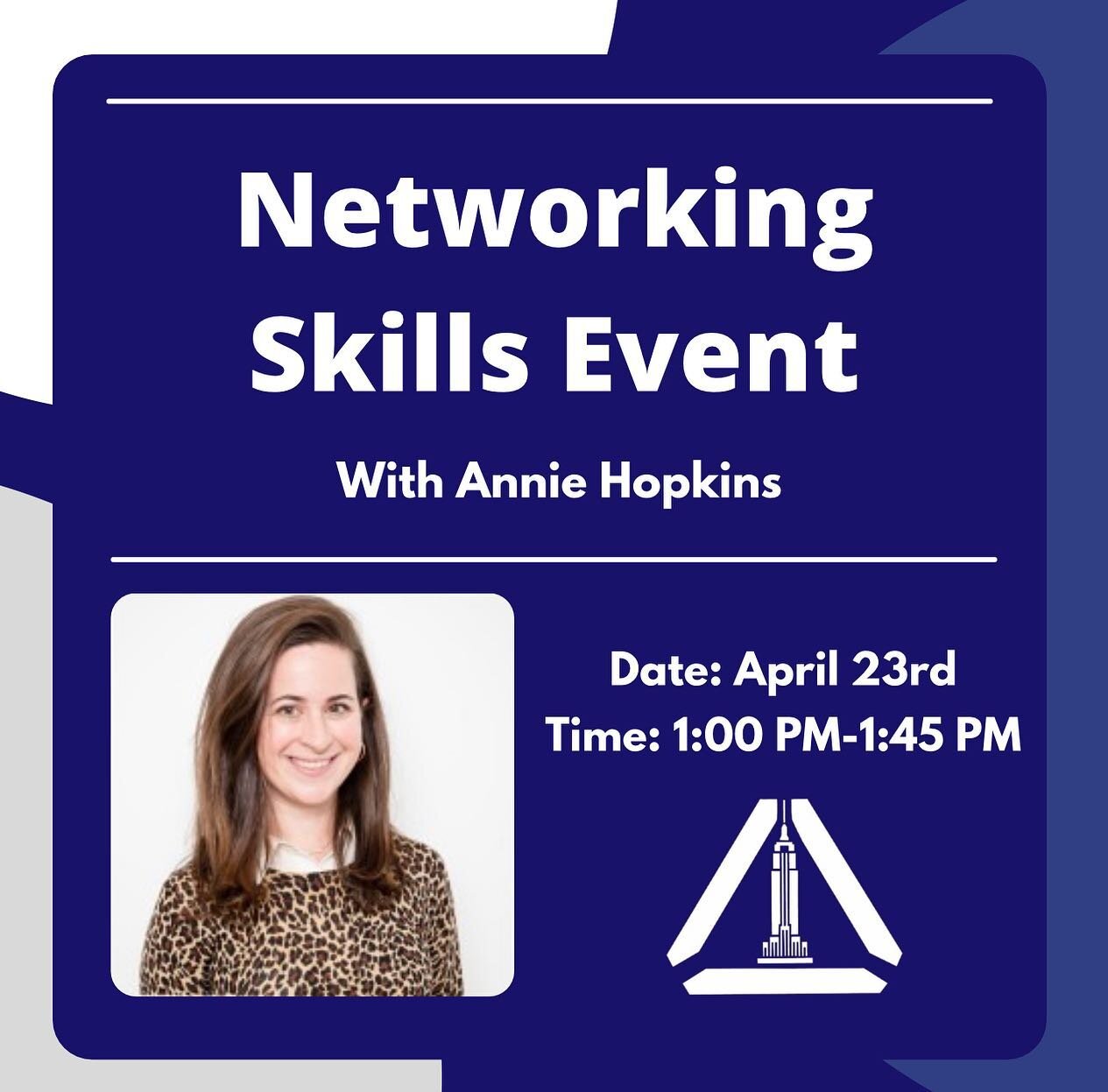 The Junior Economic Club of New York City is excited to host an event with Annie Hopkins, the head of Americas Graduate Recruiting at Deutsche Bank! Join us on Saturday April 23rd from 1:00 PM - 1:45 PM EST for a workshop and Q&amp;A on networking.
