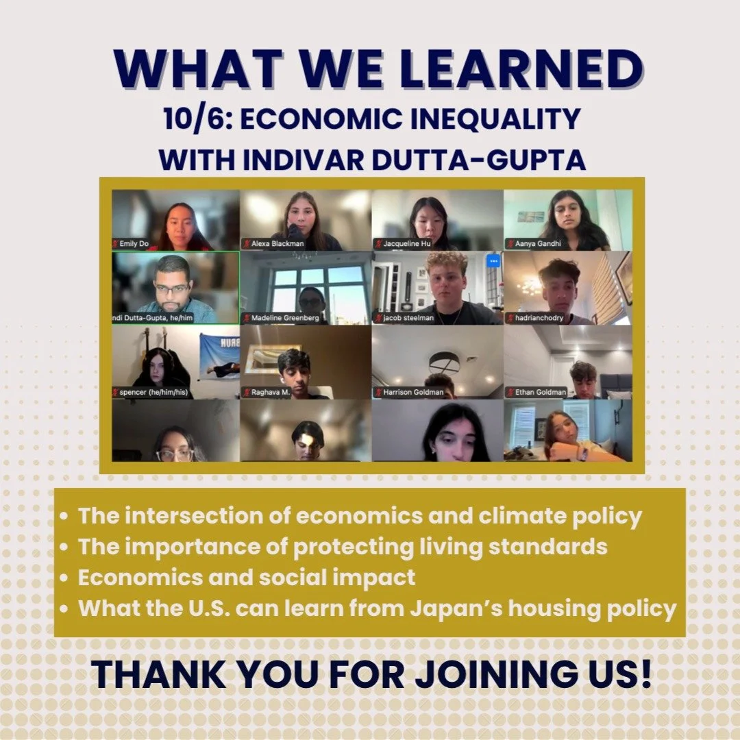 Our members gained significant insights about economic inequality at yesterday&rsquo;s speaker event. Thank you so much to Indivar Dutta-Gupta for joining us and to everyone who attended. 

#junioreconomicclub #junioreconomicclubofnewyork #economics 