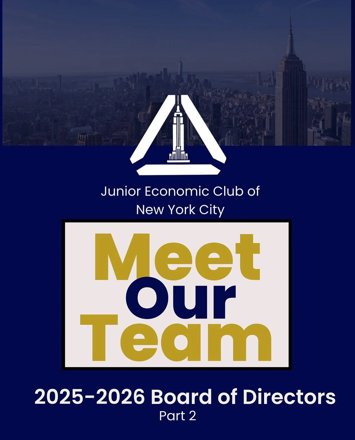 Part 2 of the JEC NYC&rsquo;s Board of Directors!

Technology Team:
Krithk Dhandia, Chief Technology Officer
Najia Sultana, Assistant Technology Officer

Initiatives Team:
Aarthi Palaniappan, Director of Strategic Initiatives
Thomas Landon, Director 