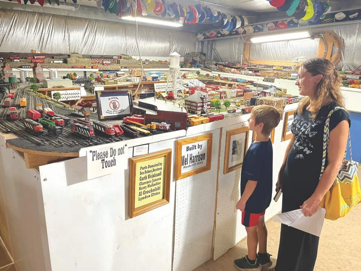 Admiring the handiwork at Kindersley Museum