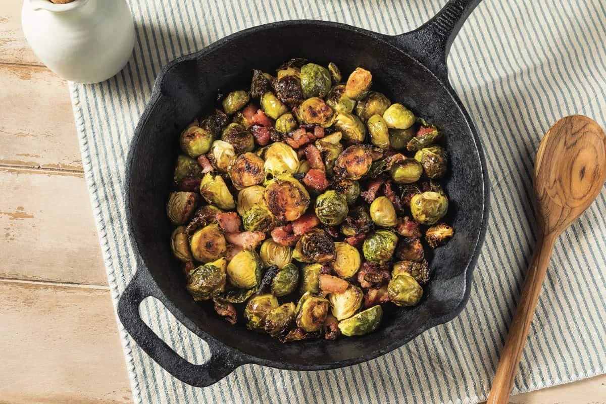 Sauteed Brussels sprouts with pancetta