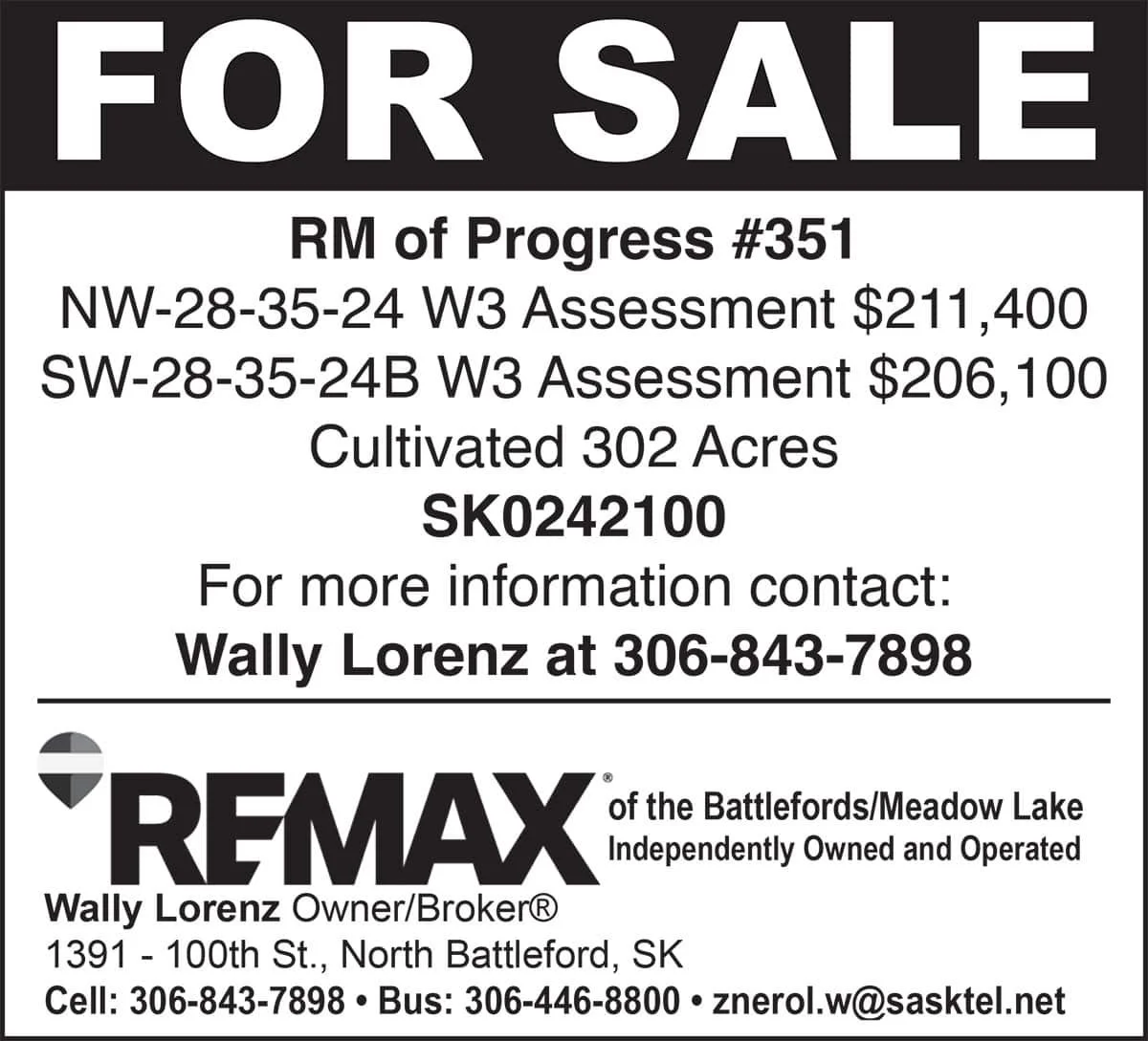 FOR SALE RM of Progress #351