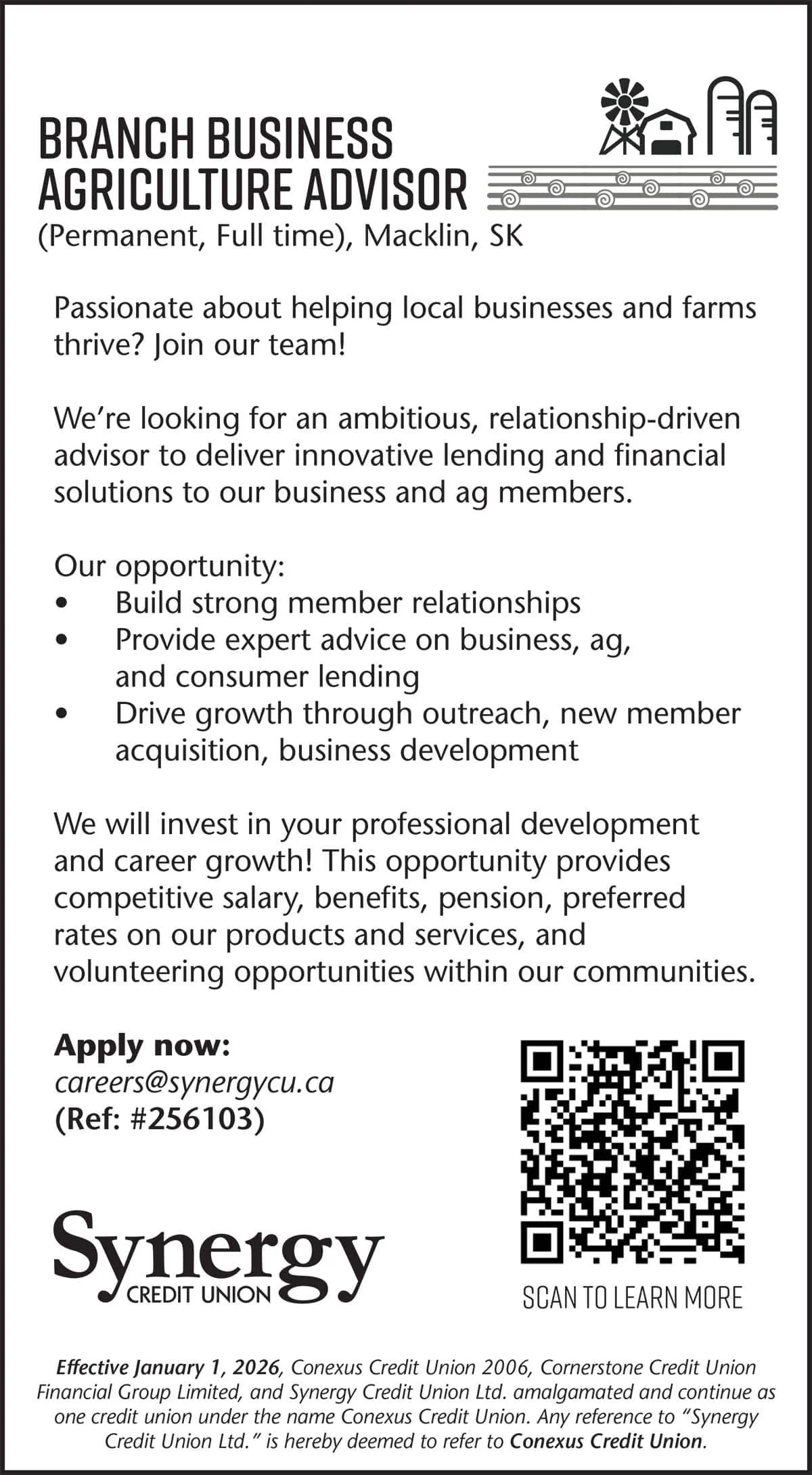 Synergy Credit Union Branch Business Agriculture Advisor