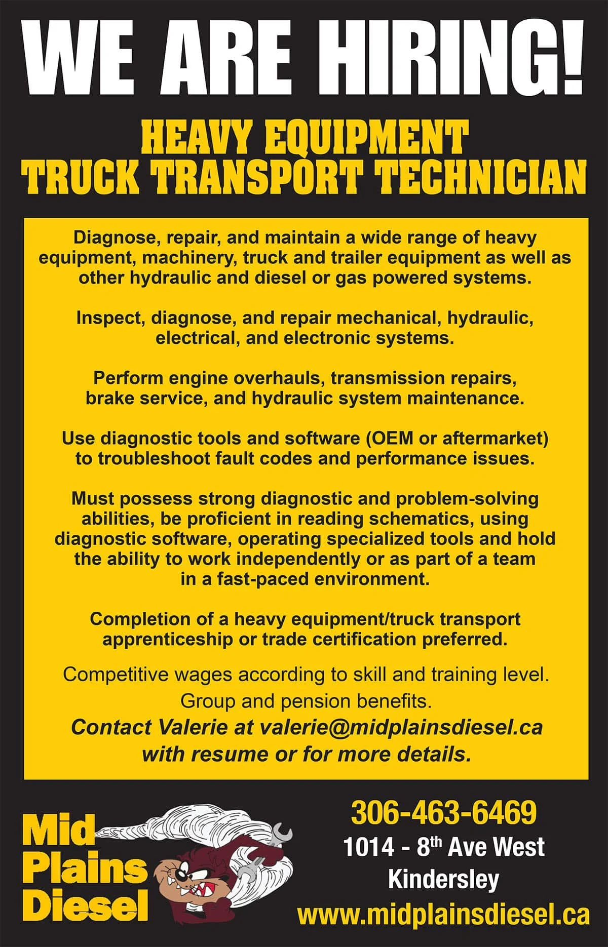 WE ARE HIRING! HEAVY EQUIPMENT TRUCK TRANSPORT TECHNICIAN