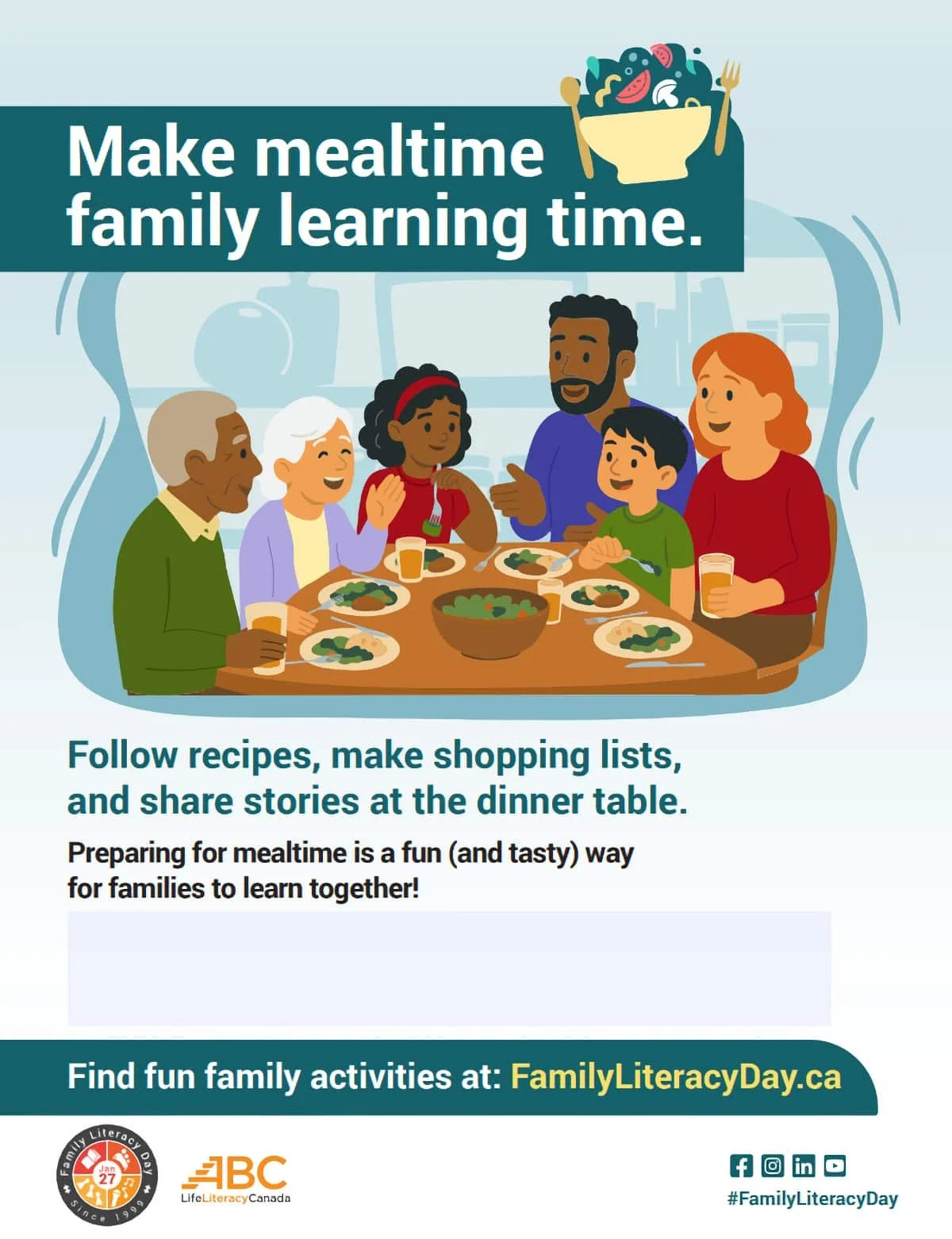 How talking together at the dinner table builds literacy and confidence