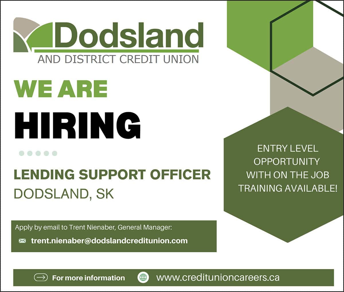 Dodsland and District Credit Union WE ARE HIRING
