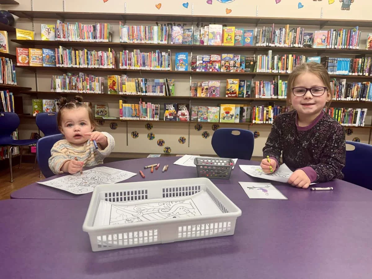 Lego creations and colouring spark a busy day at the library
