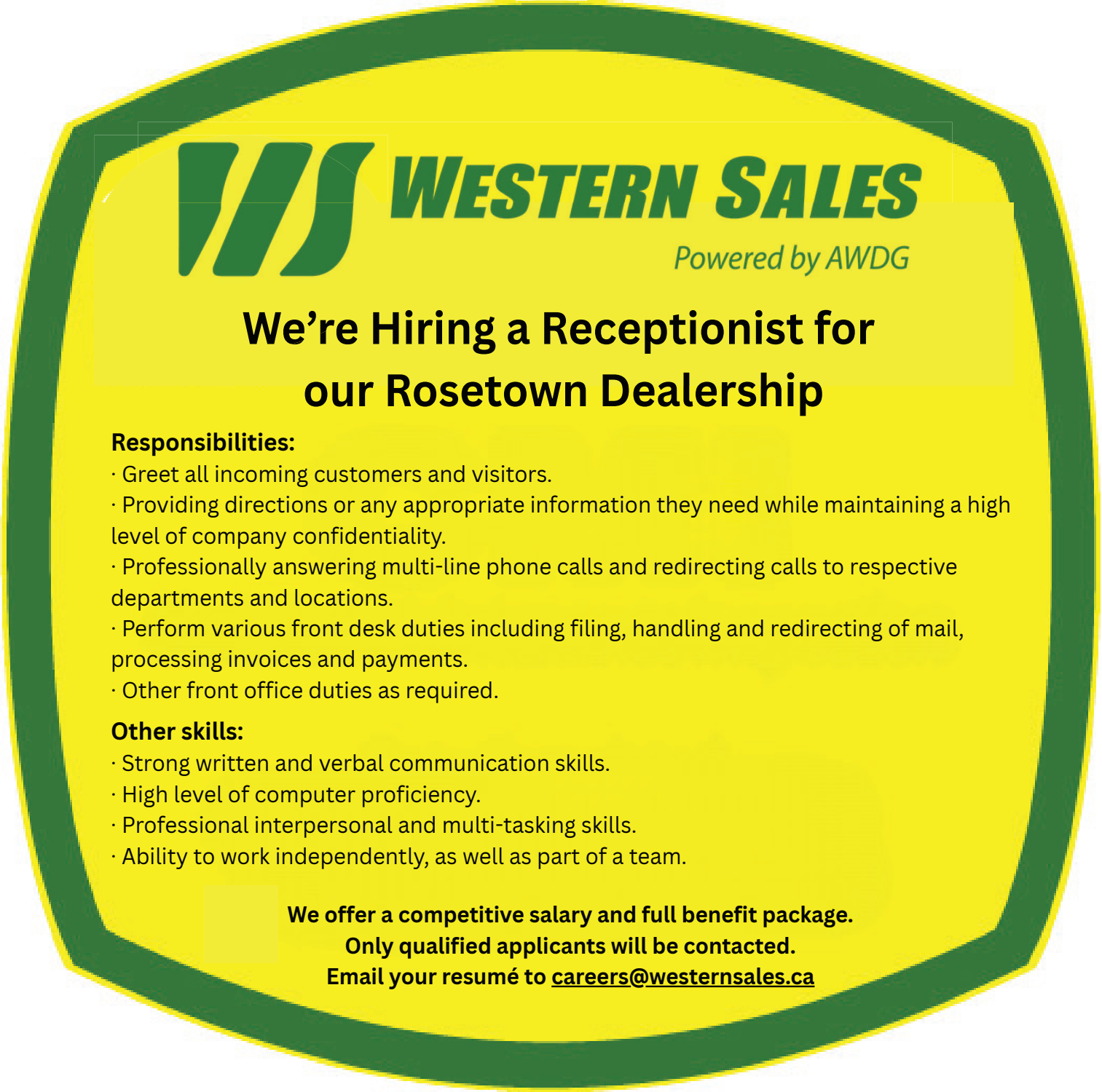 Western Sales - Receptionist