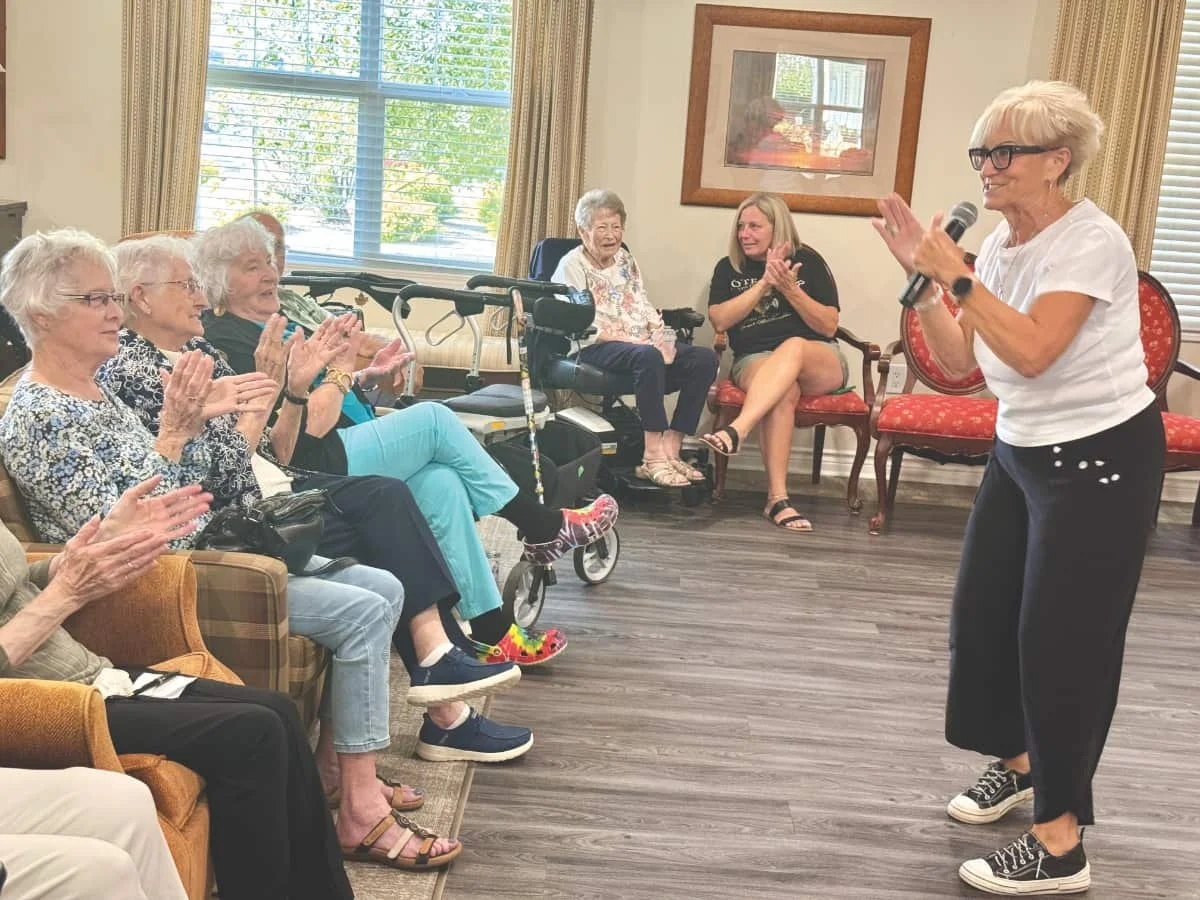 Lorraine Hartsook had Caleb residents singing along