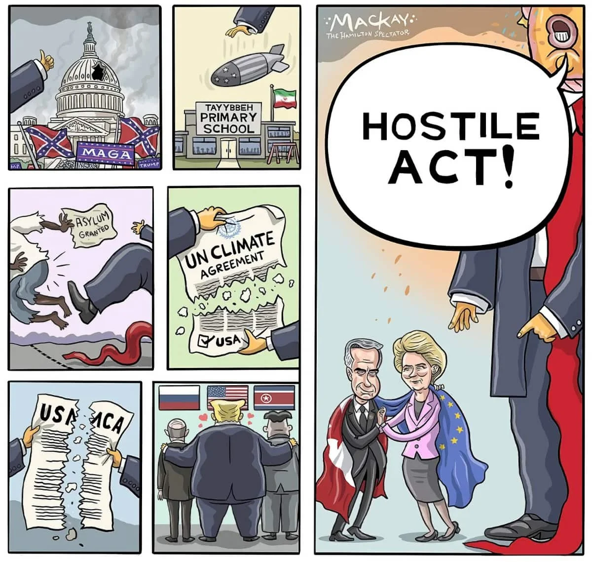 Editorial Cartoon: Hostile Act!