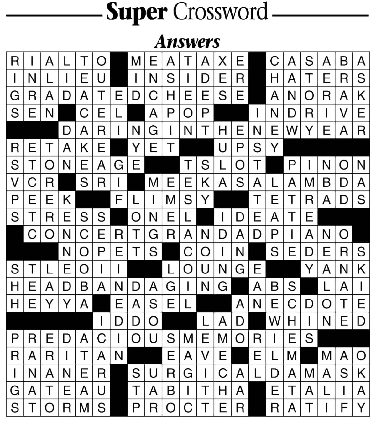 Super Crossword: Solving Da Puzzle Your West Central Voice