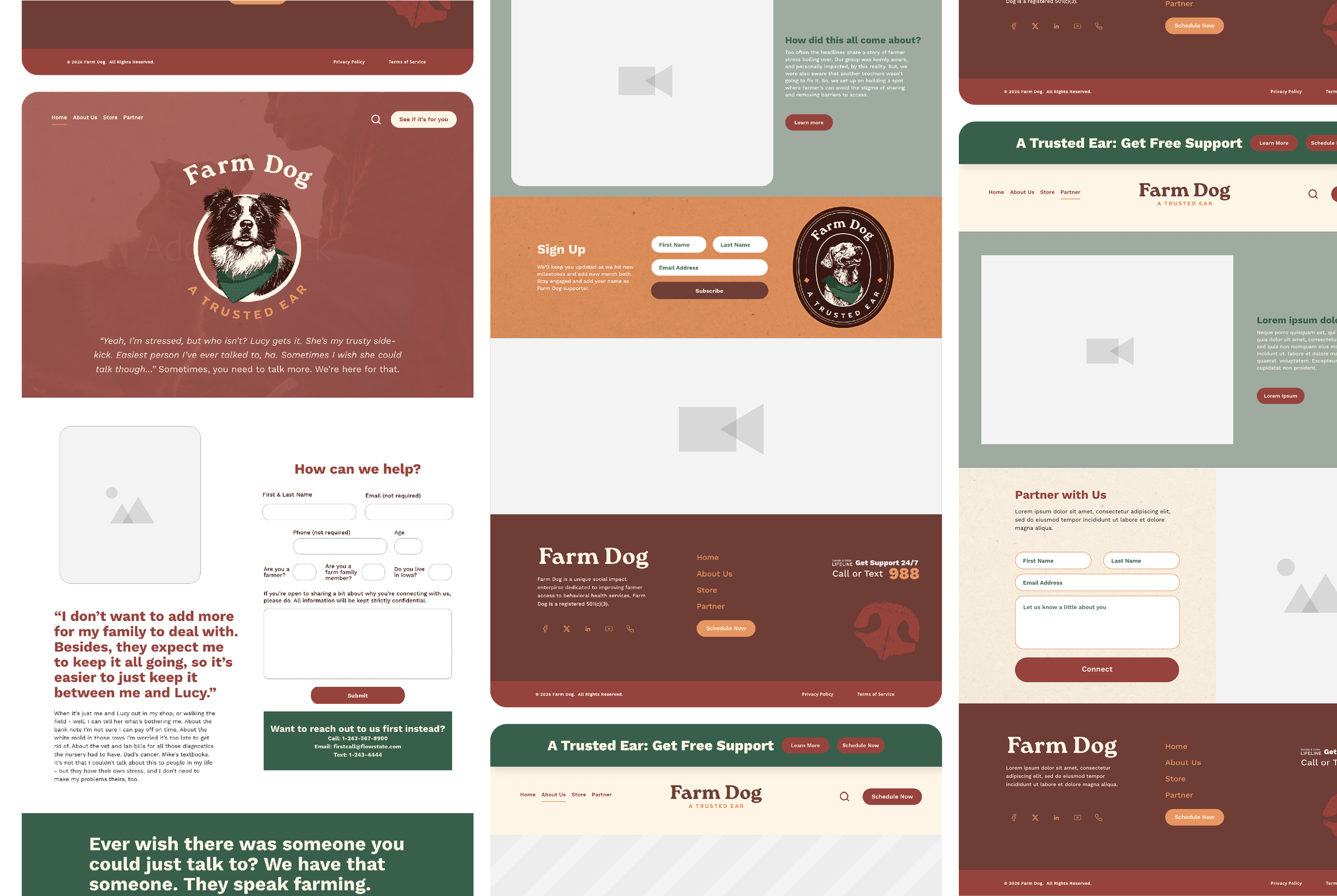 Farm Dog Website Wireframe