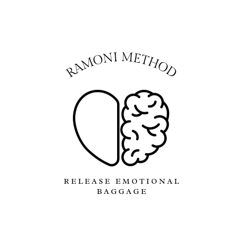 Logo featuring half a brain and half a heart with text "Ramoni Method" and "Release Emotional Baggage."