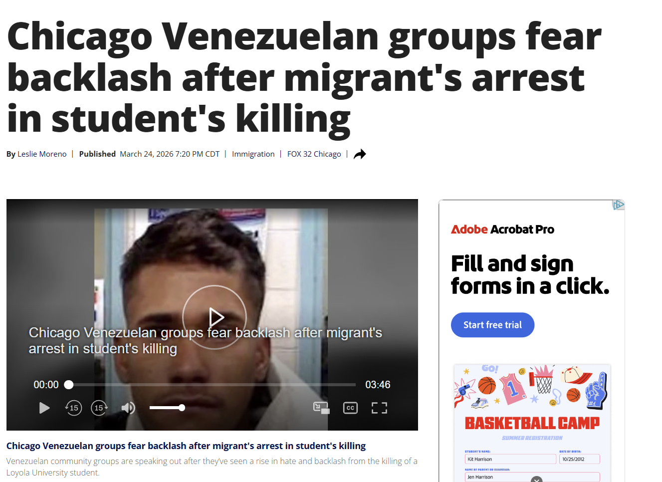 Chicago Venezuelan groups fear backlash after migrant's arrest in student's killing