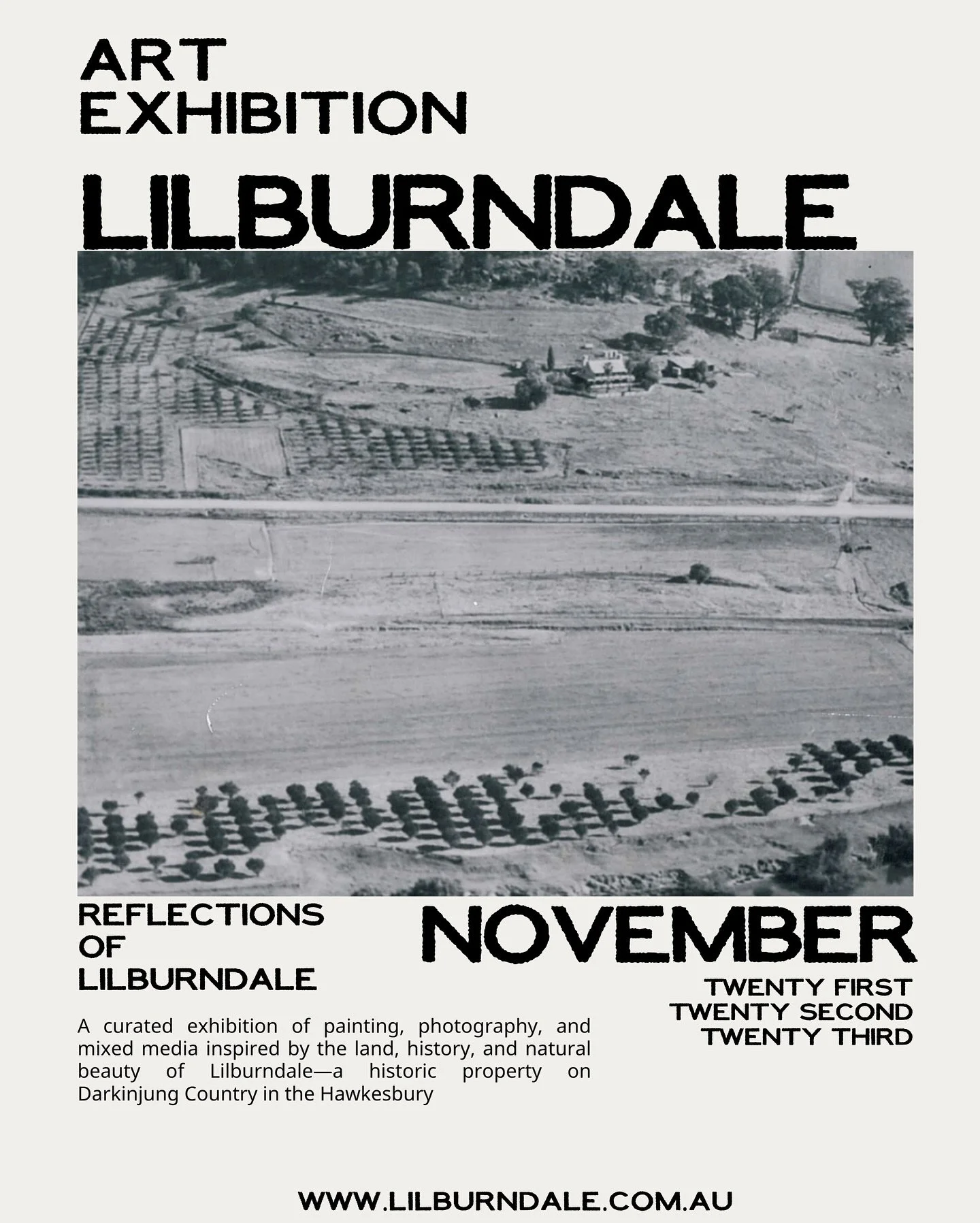 Save the date! Join us for a weekend of art, music and connection at &ldquo;Reflections of Lilburndale&rdquo;, our first curated art show, Celebrating the land, stories, and stillness of this beautiful Hawkesbury property. 🌿🎨

📅 Nov 21&ndash;23 |
