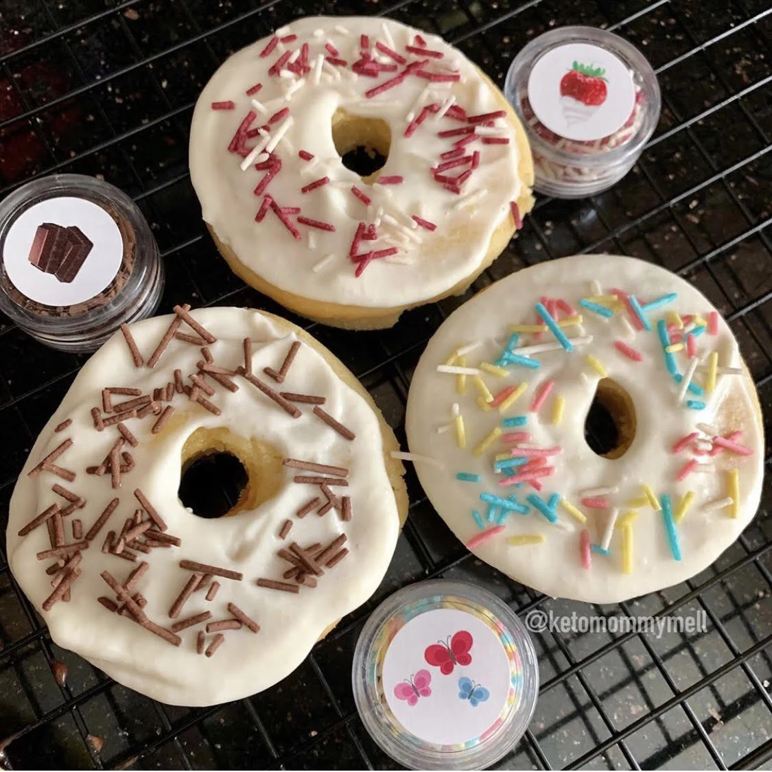 topped with sugarfree sprinkles!