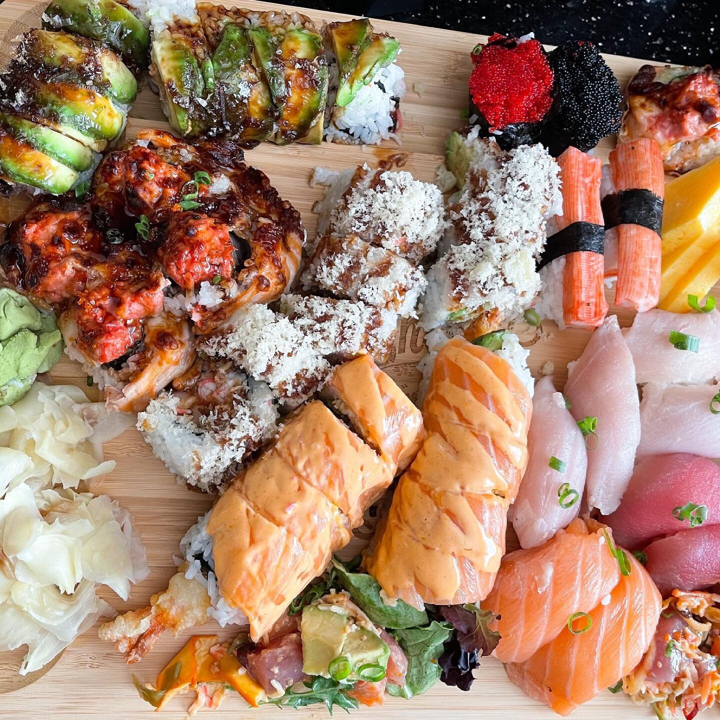 Happy International Sushi Day! 
My go to when eating out or eating in seems to always resort to sushi. A mix of sashimi, plain, specialty, and some baked/cooked rolls for the whole fam to enjoy. 

I&rsquo;m usually good with sashimi so don&rsquo;t be