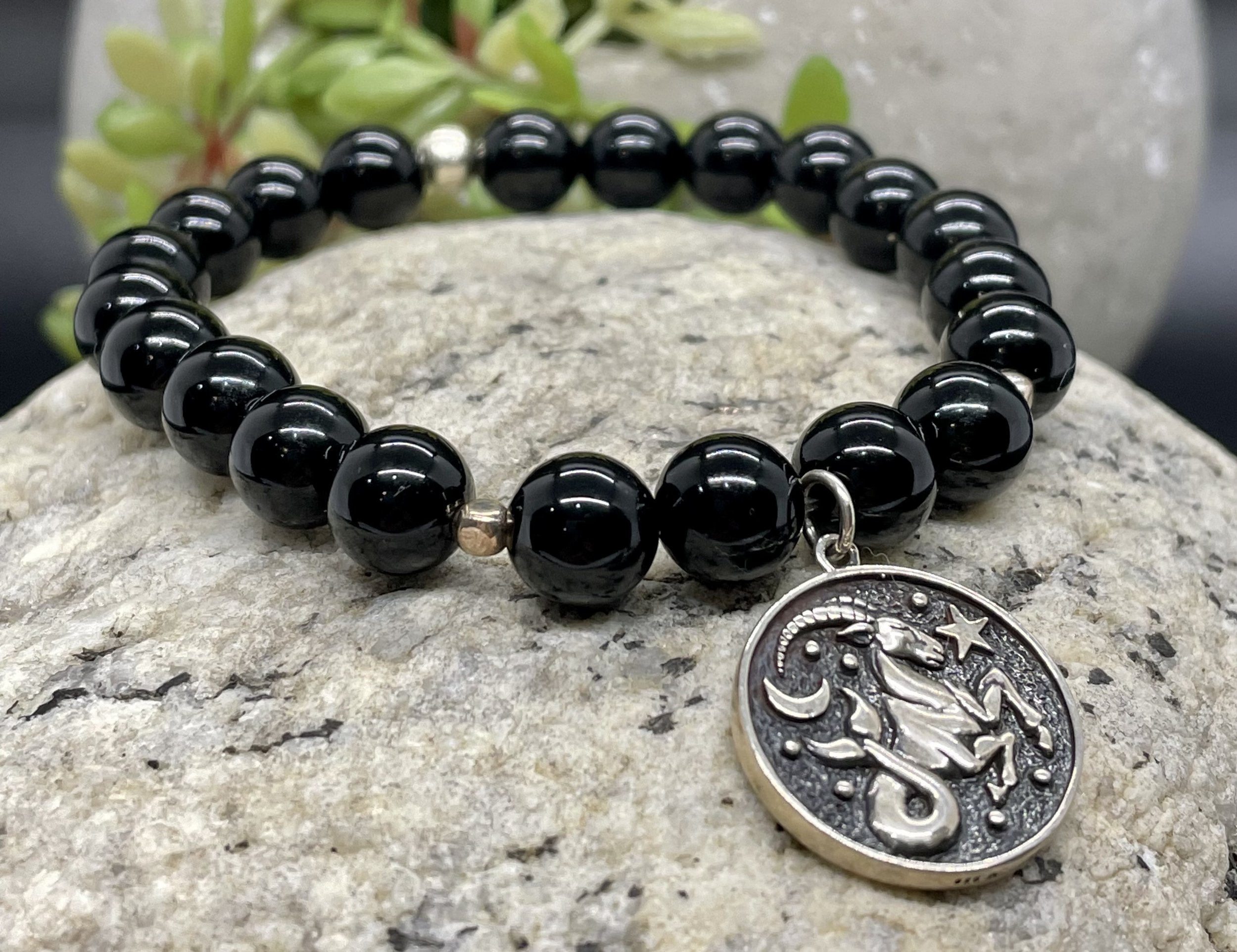 Capricorn Zodiac Bracelet and Astrology Jewelry, choice of crystal color