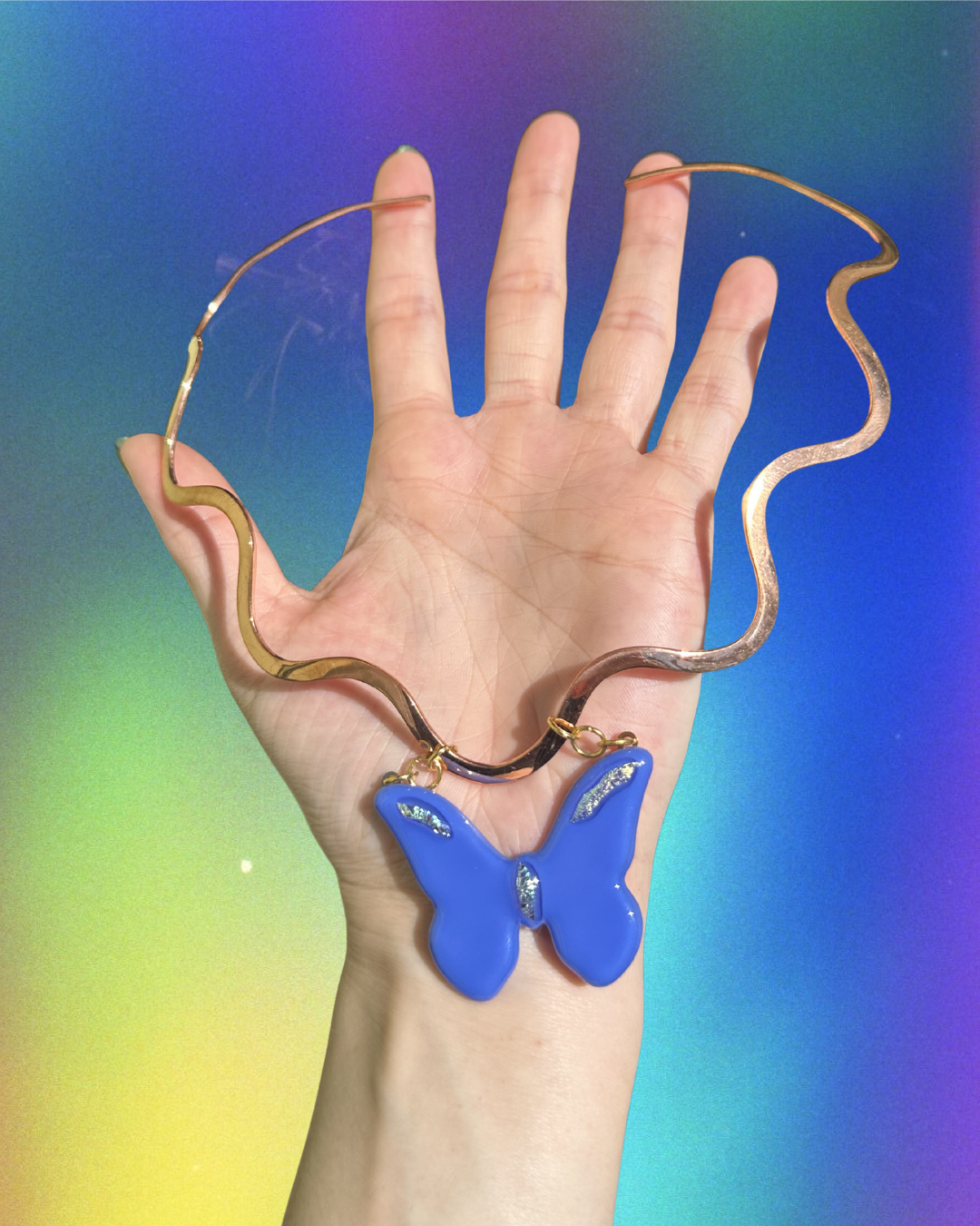 butterfly wave necklace