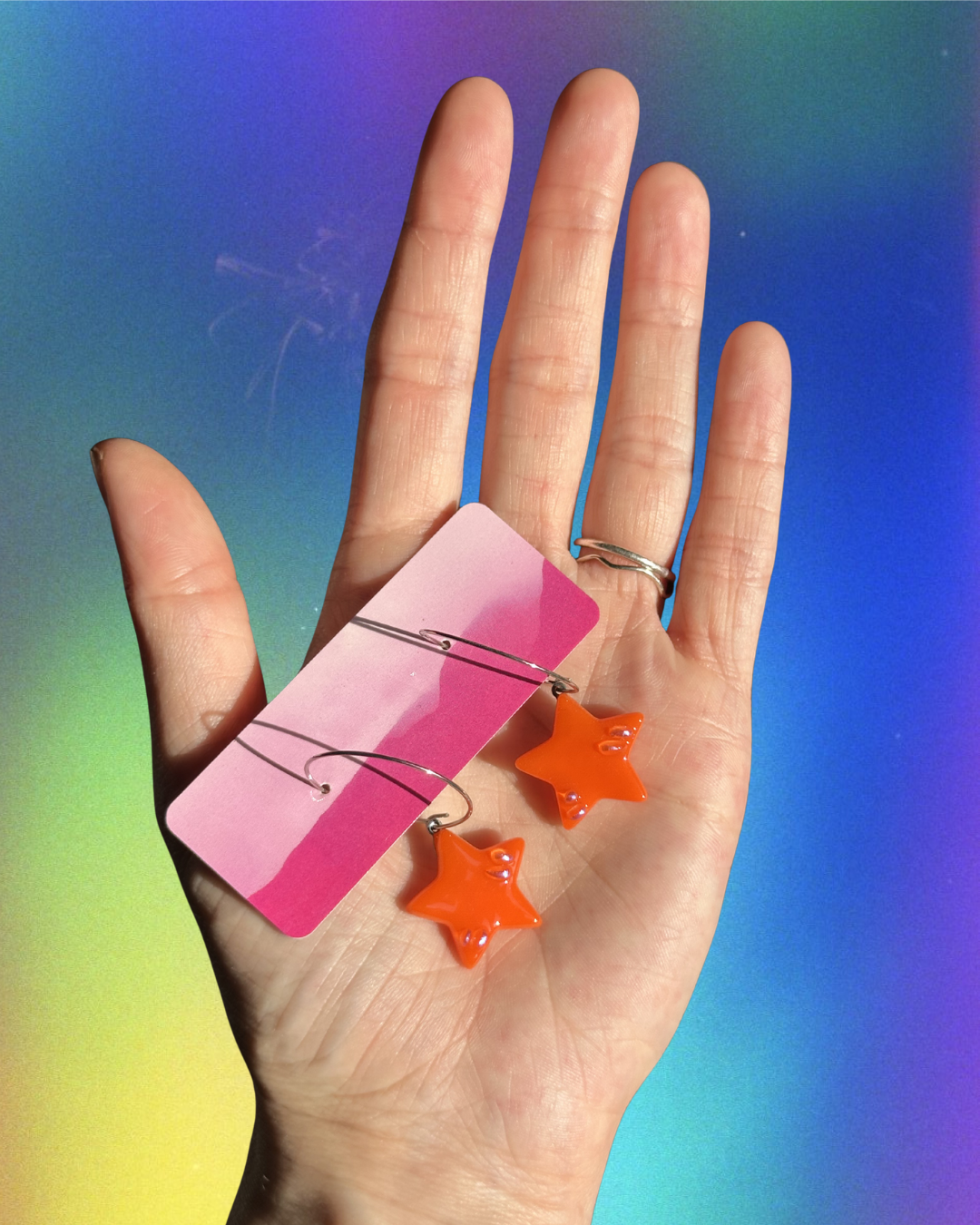 glass star hoops
