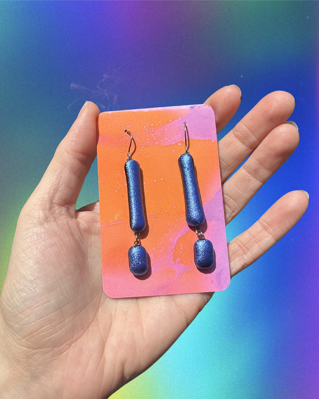 iridescent exclamation earrings!
