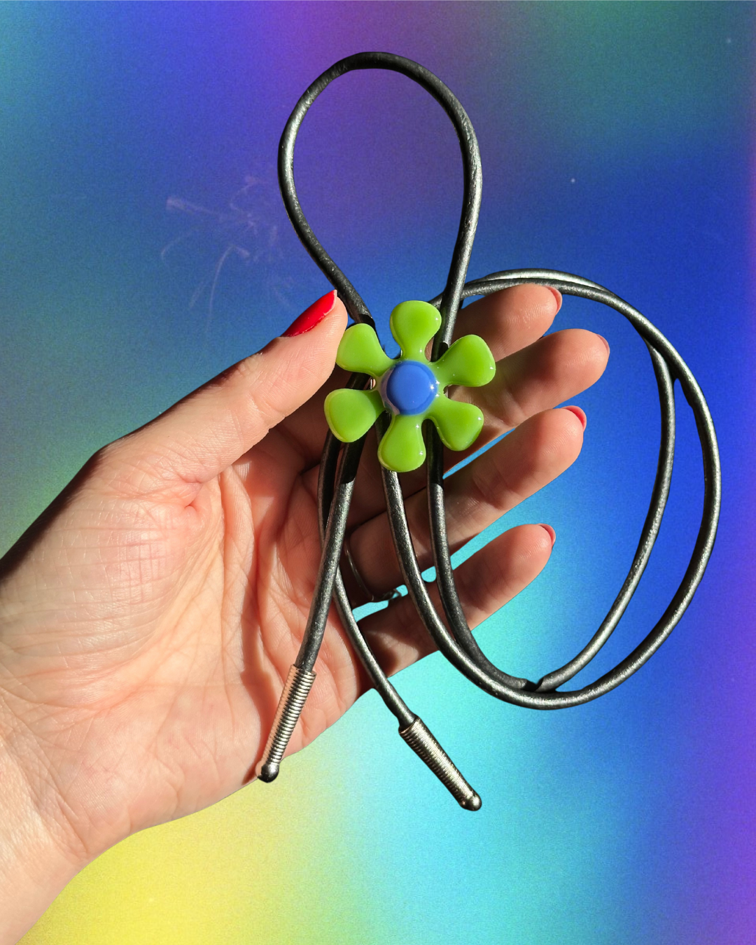 groovy flower bolo tie